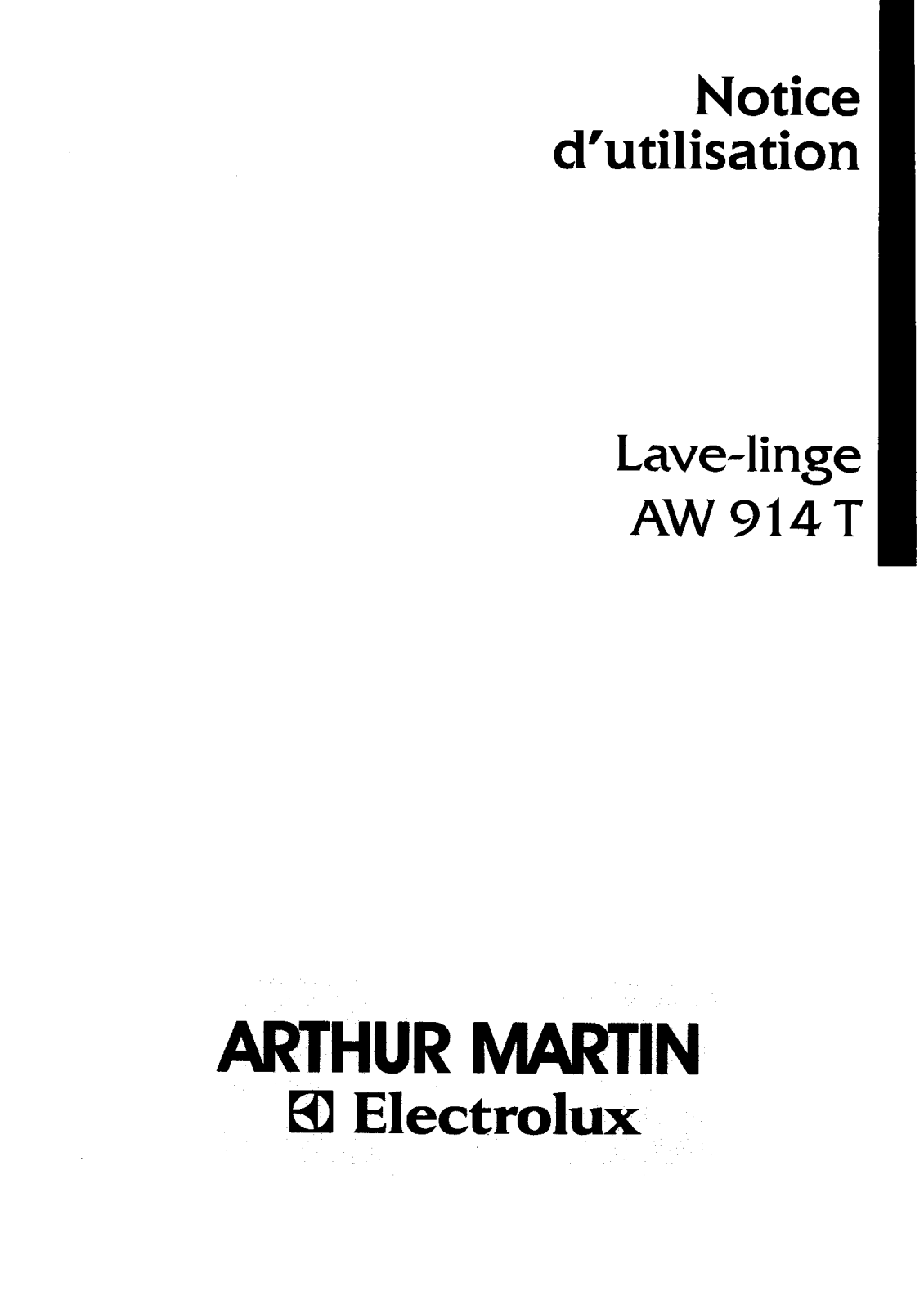 Arthur martin AW914T User Manual