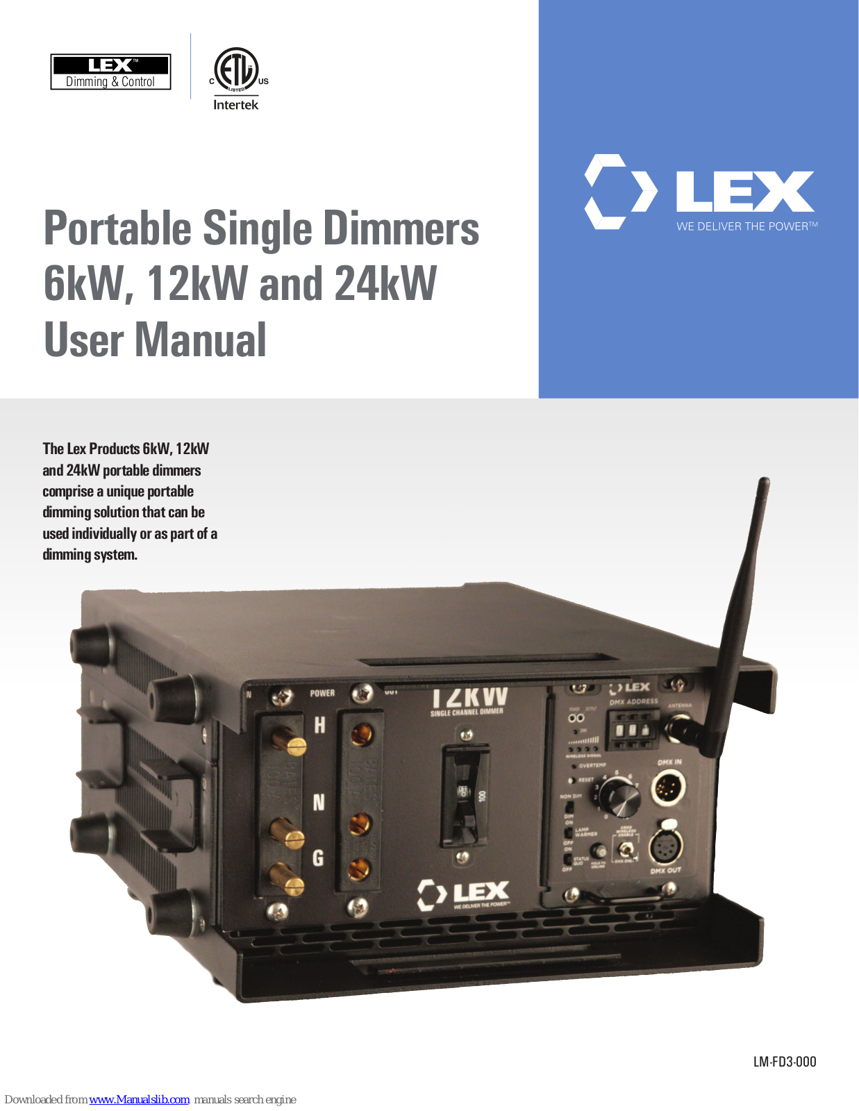 Lex Products FD3-6KW, FD3-12KW, FD3-24KW User Manual