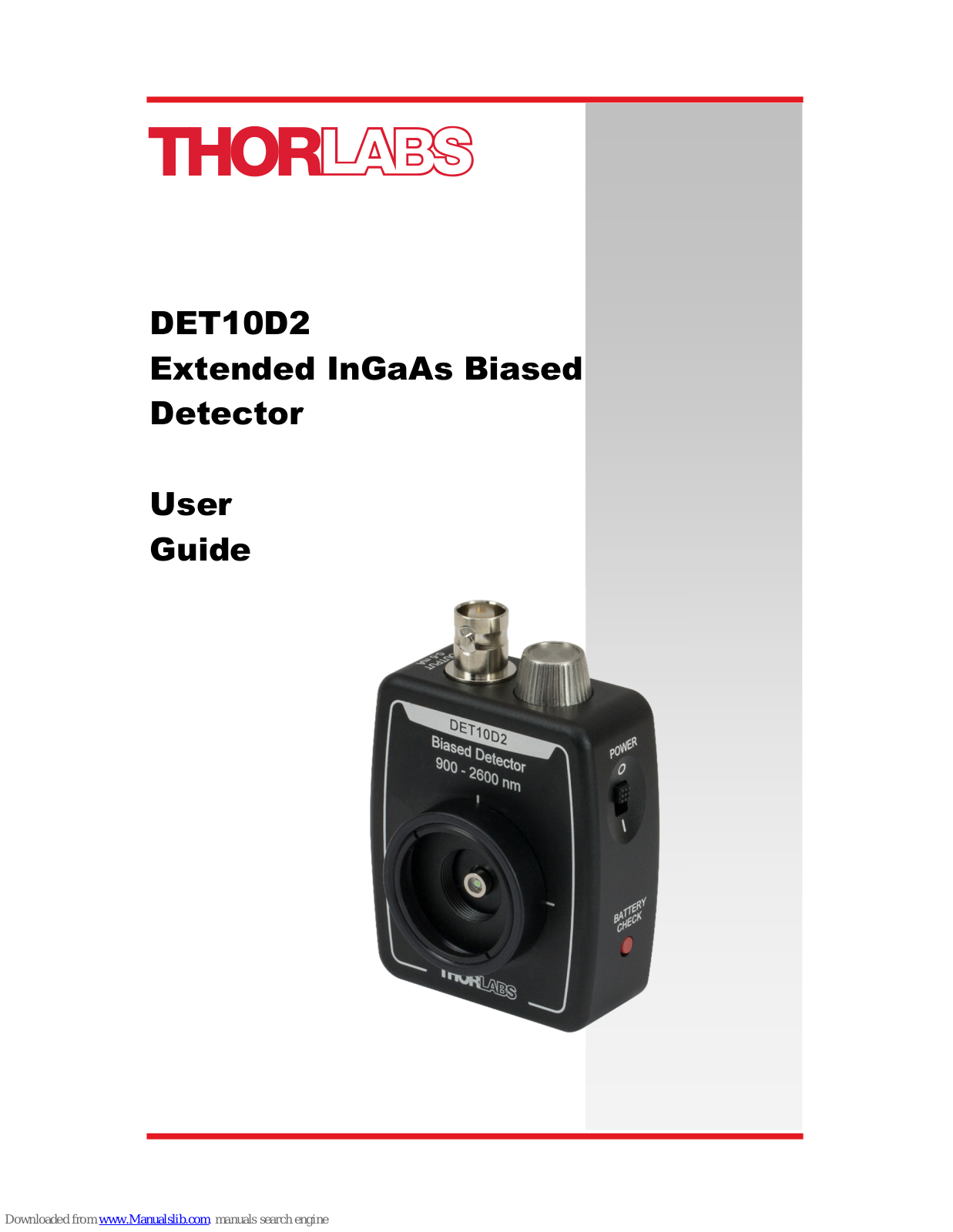 THORLABS DET10D2 User Manual