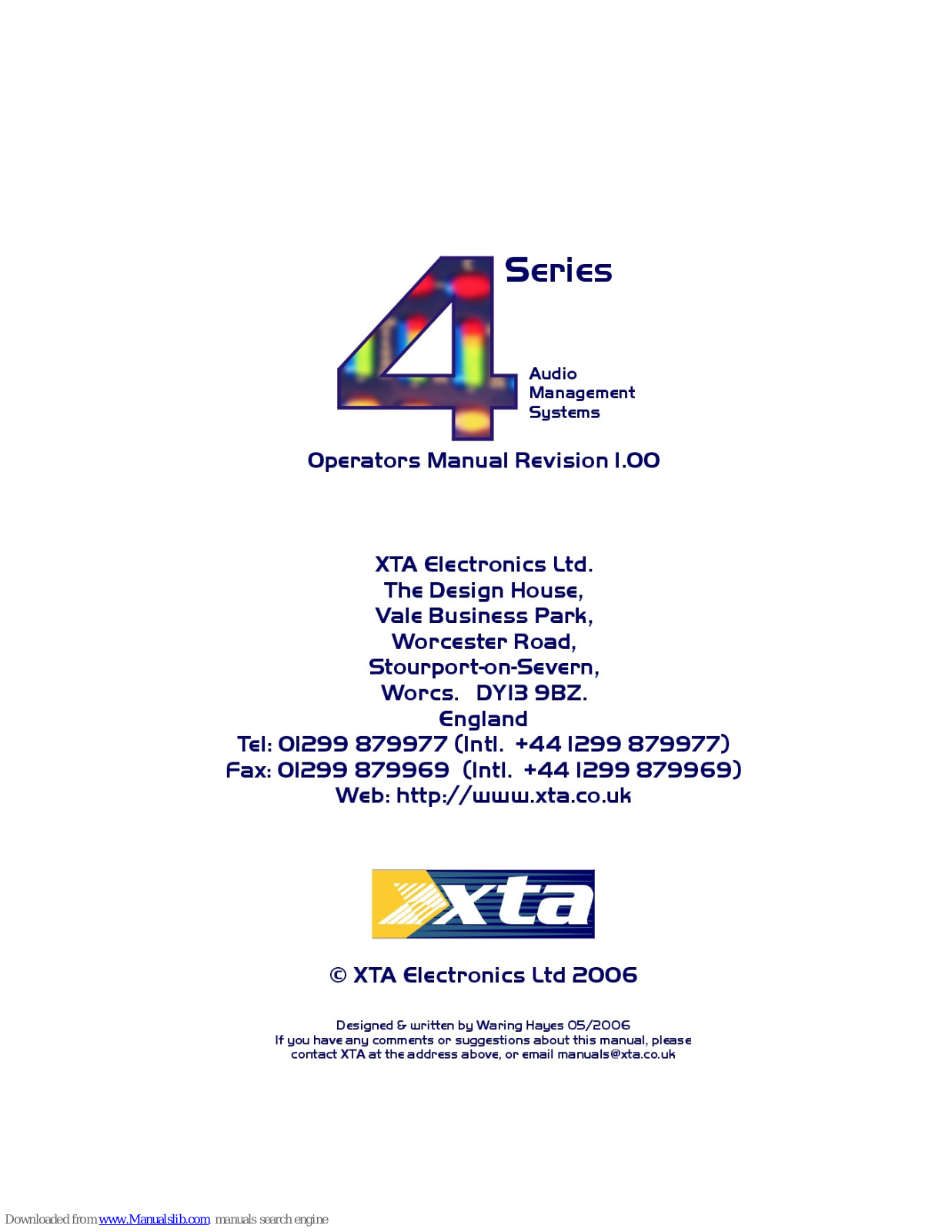 XTA DP448, DP426, PD446 Operator's Manual - ManualMachine.com