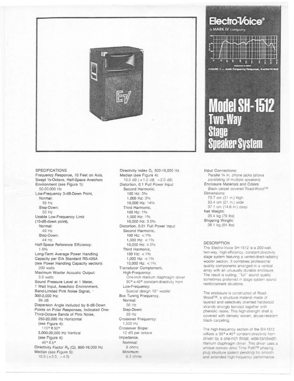 Electro-Voice SH-1512 User Manual