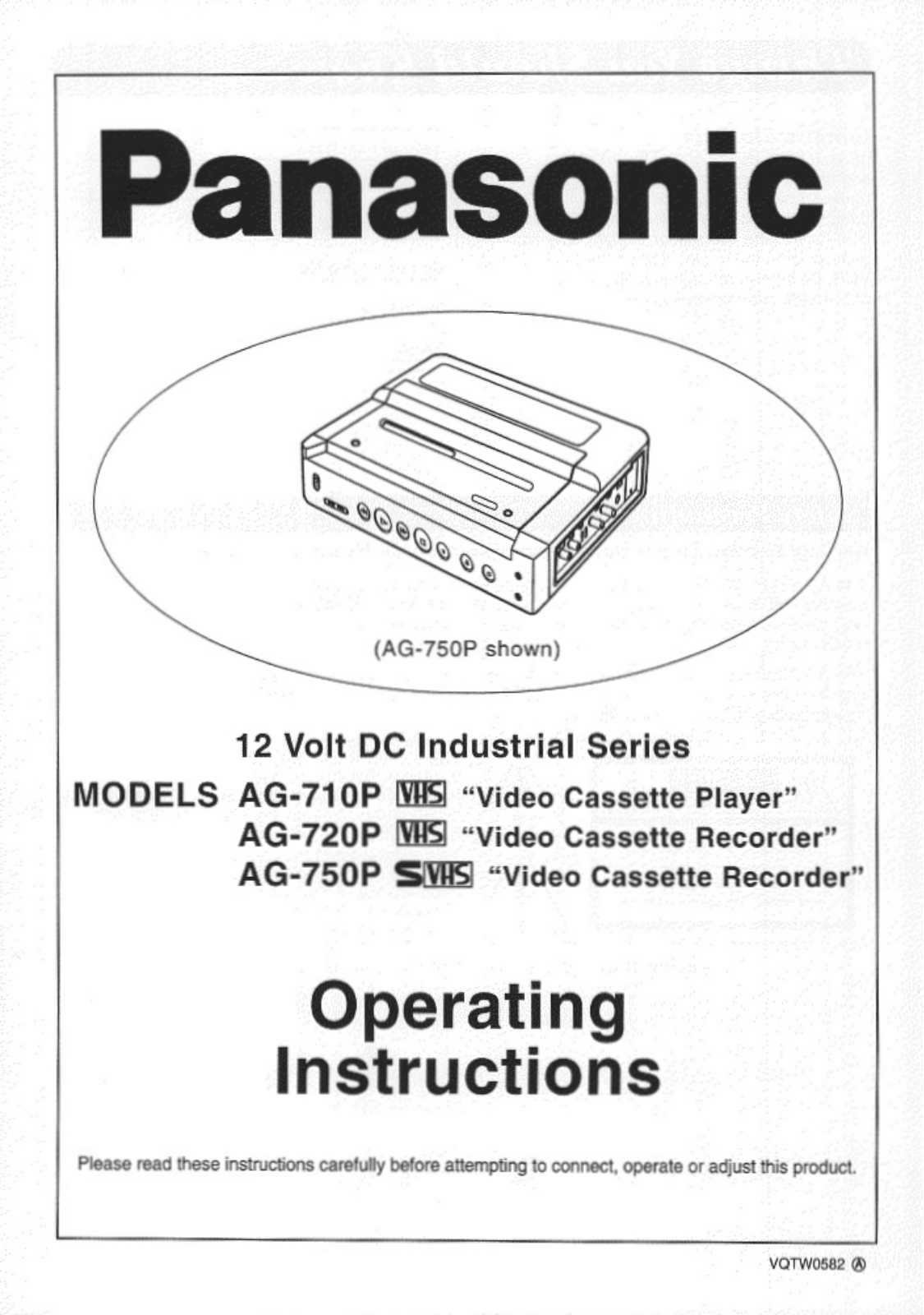 Panasonic AG-720P, AG-720, AG-750, AG-710P, AG-710 User Manual