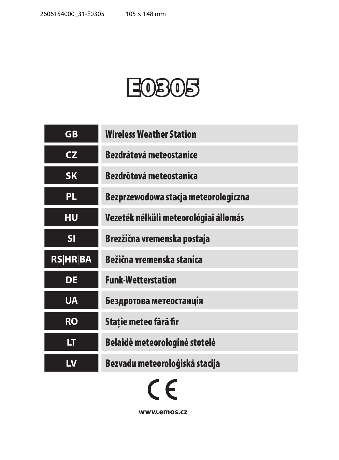 Emos E0305 Operating Instructions