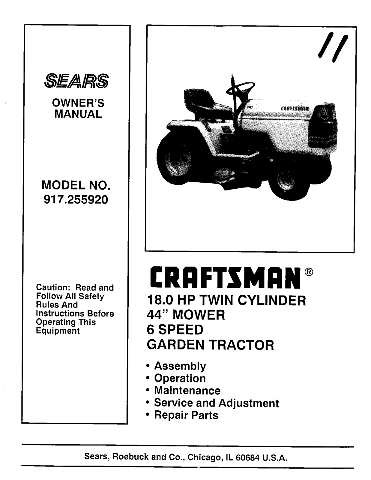 Craftsman 917.255920 User Manual