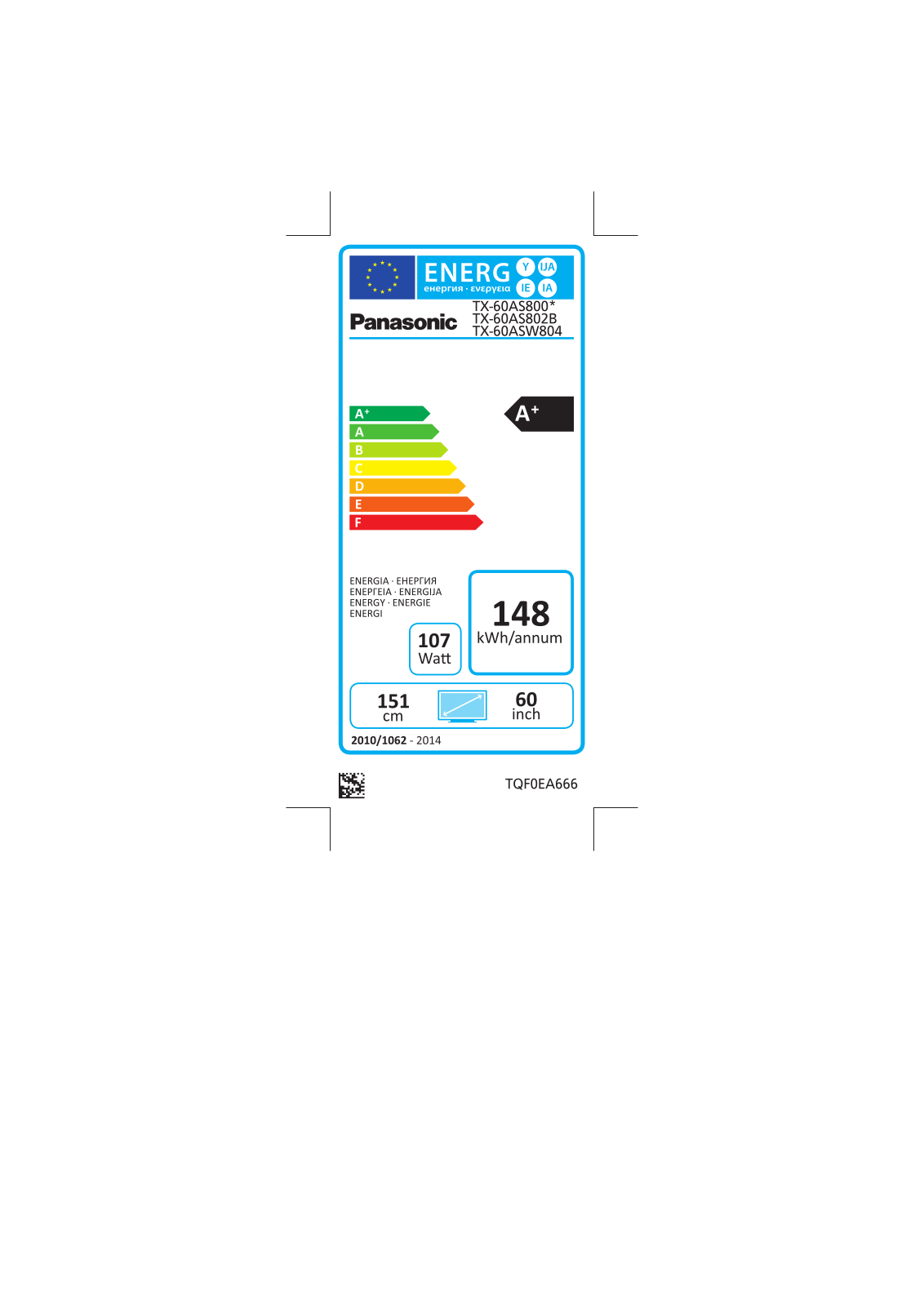 Panasonic TX-60AS800E User Manual