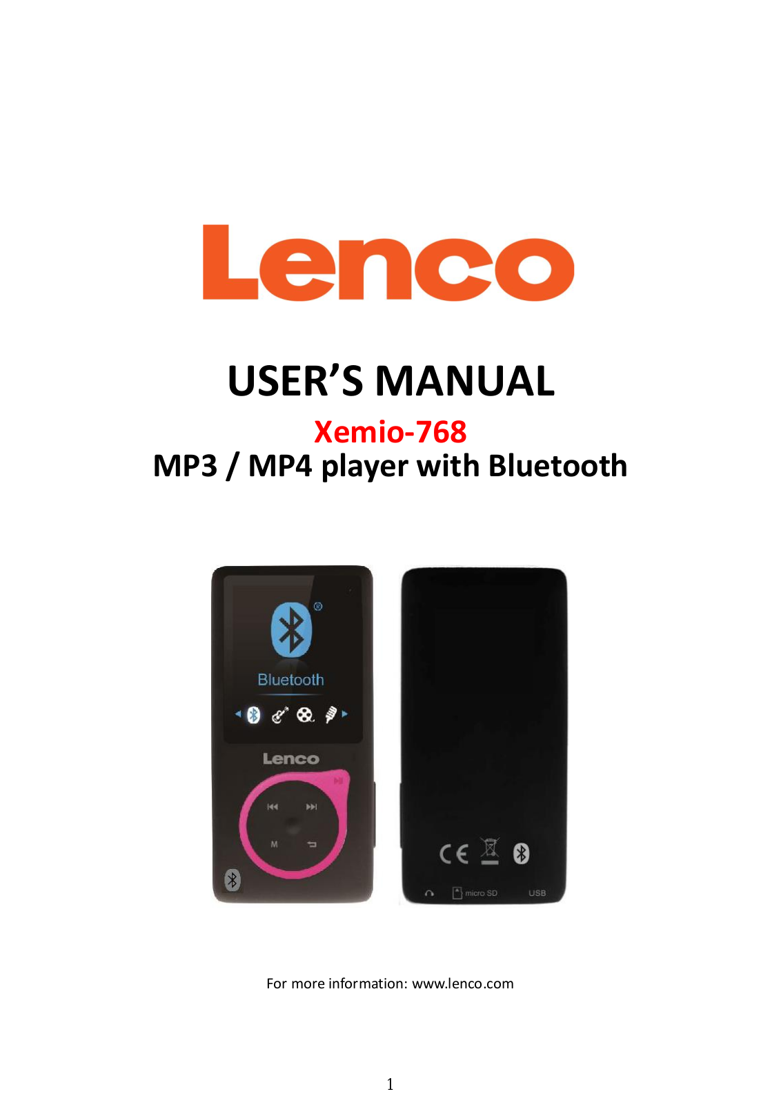 Lenco Xemio 768 User's Manual