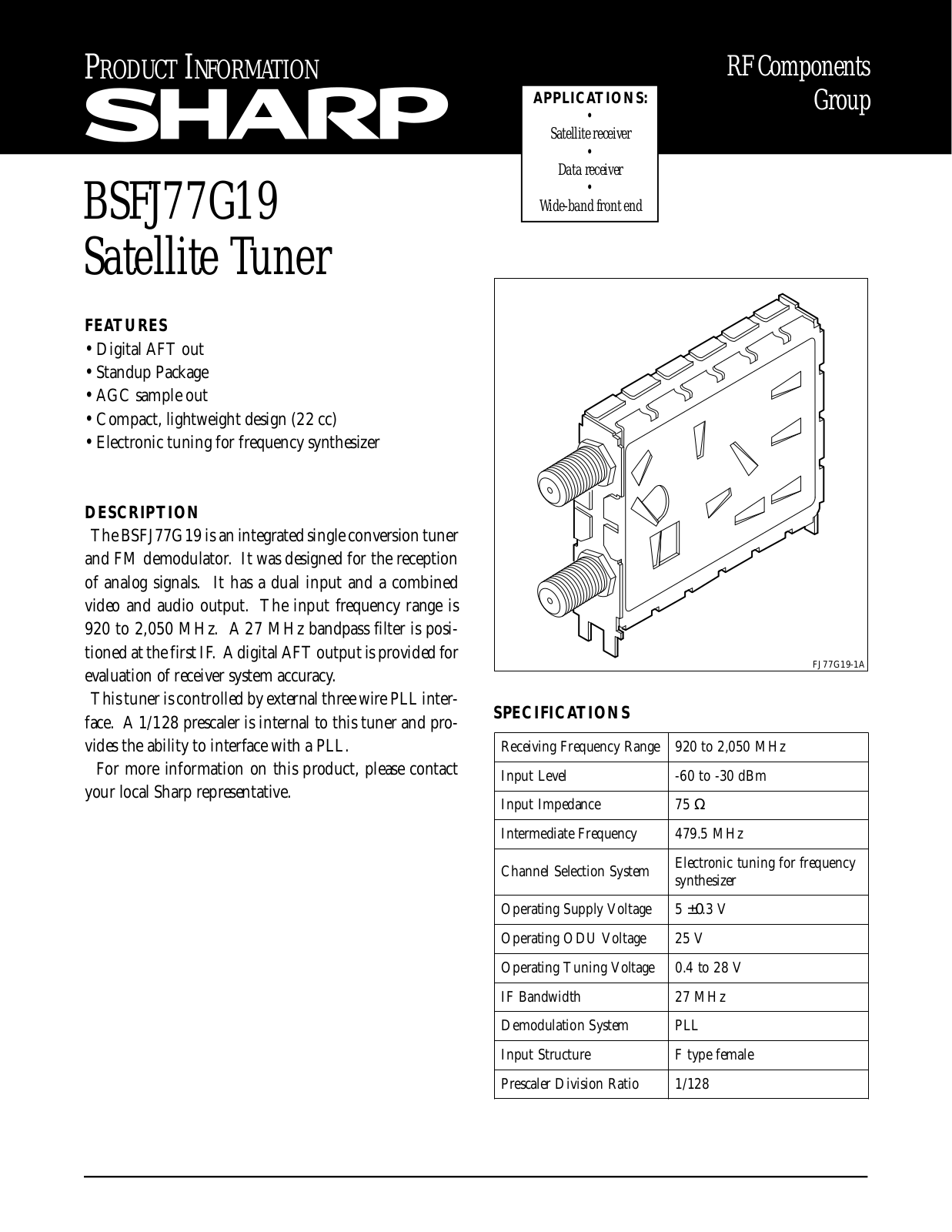 Sharp BSFJ77G19 Datasheet