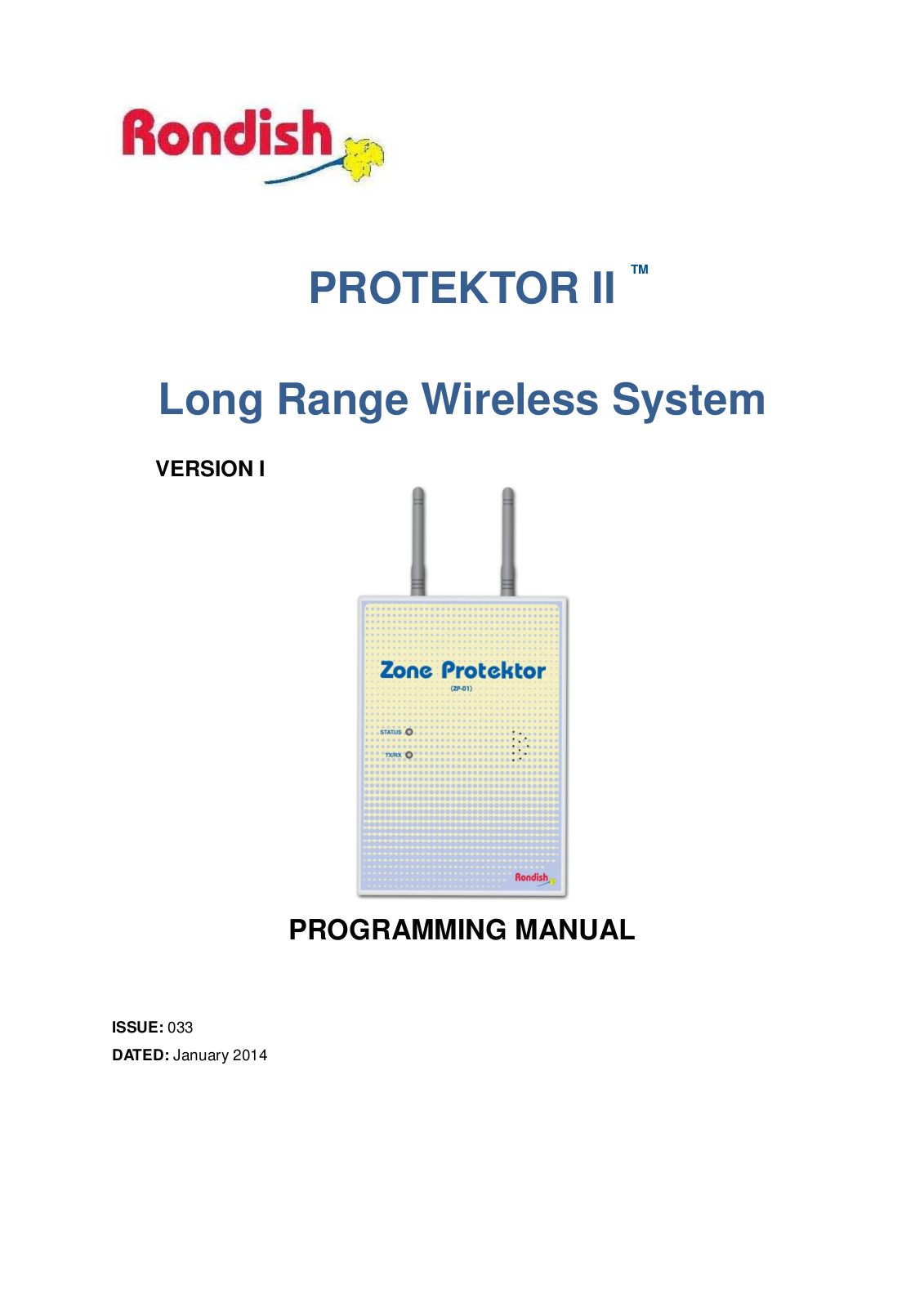 RONDISH ZP-01, WLSCP-02, WLSMCL-01, WCP-04, LRCS 01 User Manual