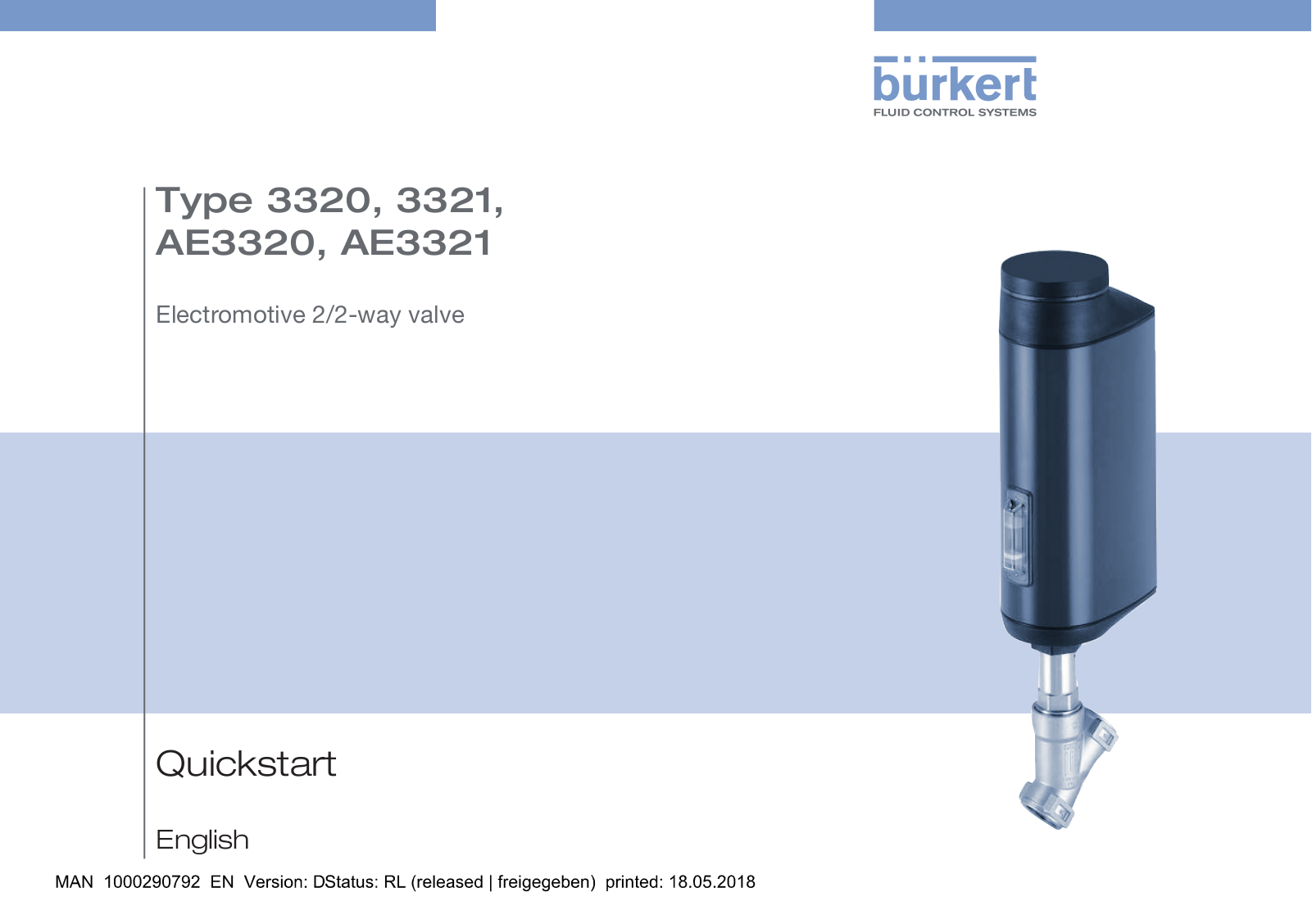 Burkert 3320, 3321, AE3320, AE3321 Quick Start Manual