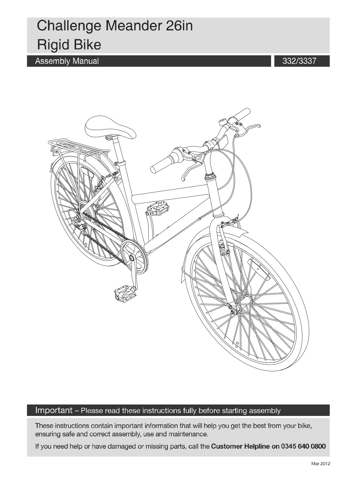 Challenge CF04G Instruction manual