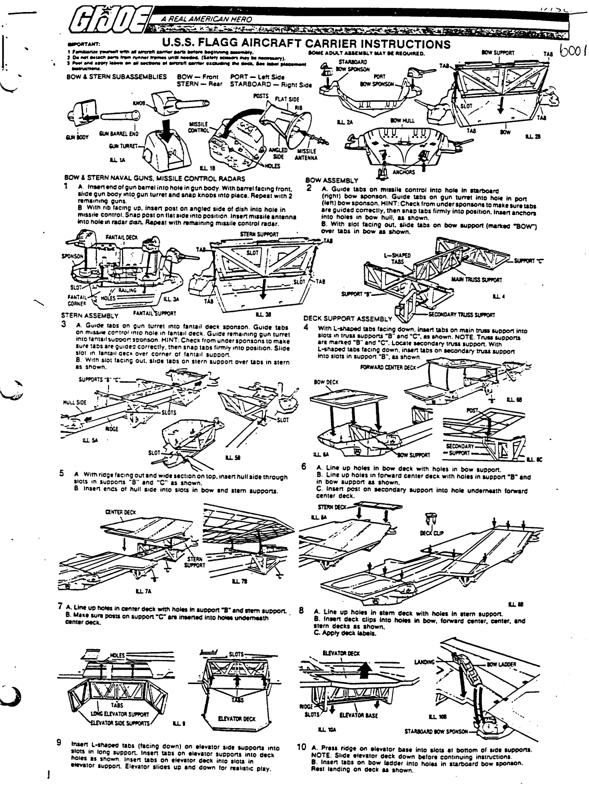 HASBRO GIJoe U.S.S. Flagg Aircraft Carrier User Manual