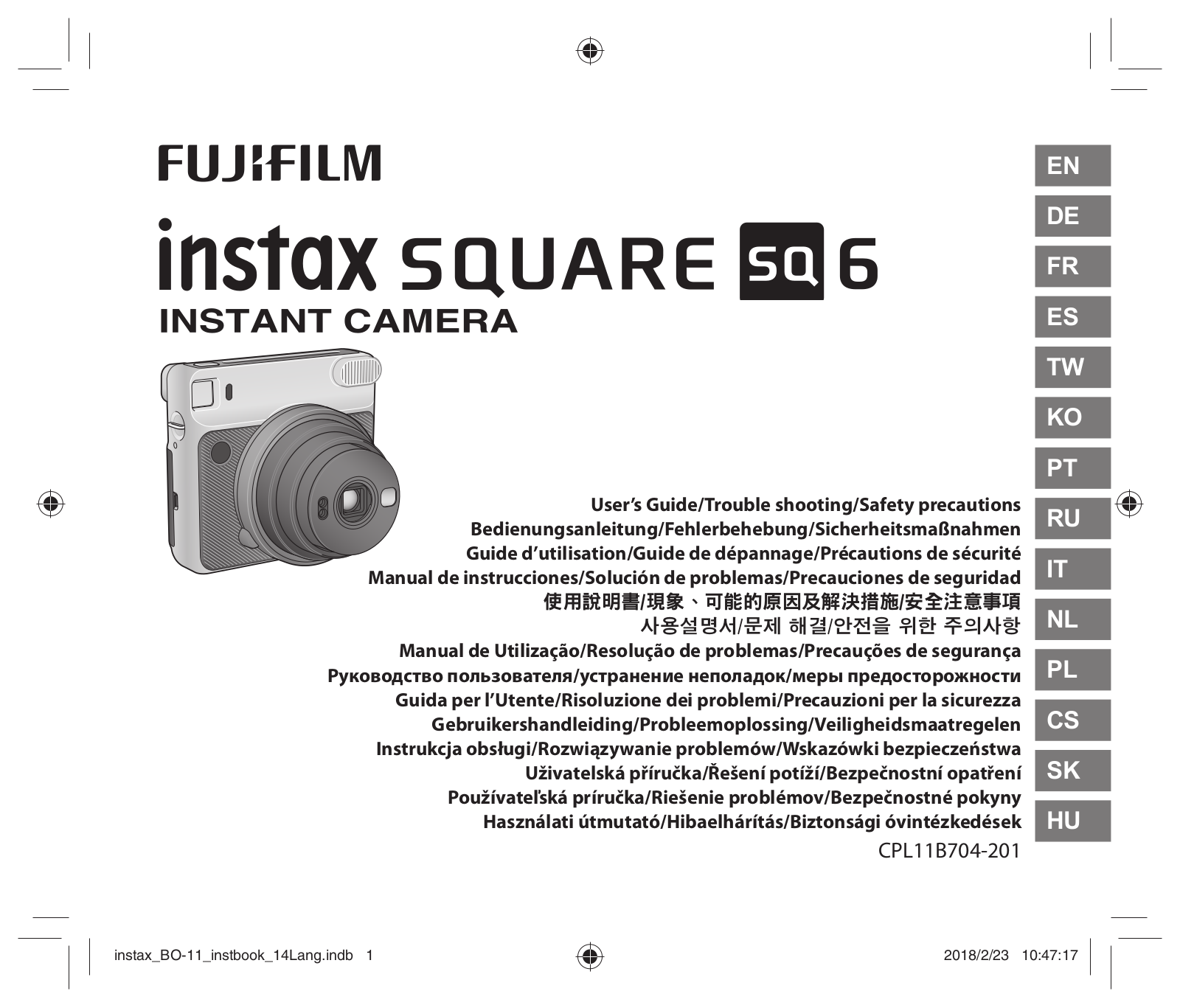 Fujifilm Instax SQ 6 Aqua EX D User Manual