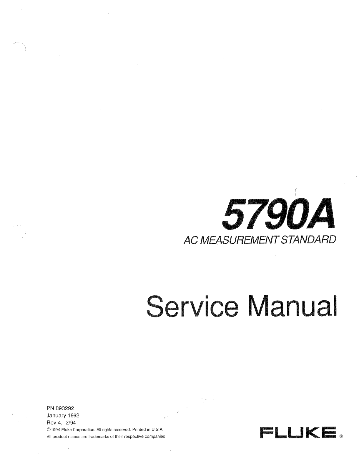 Fluke 5790A Service Manual