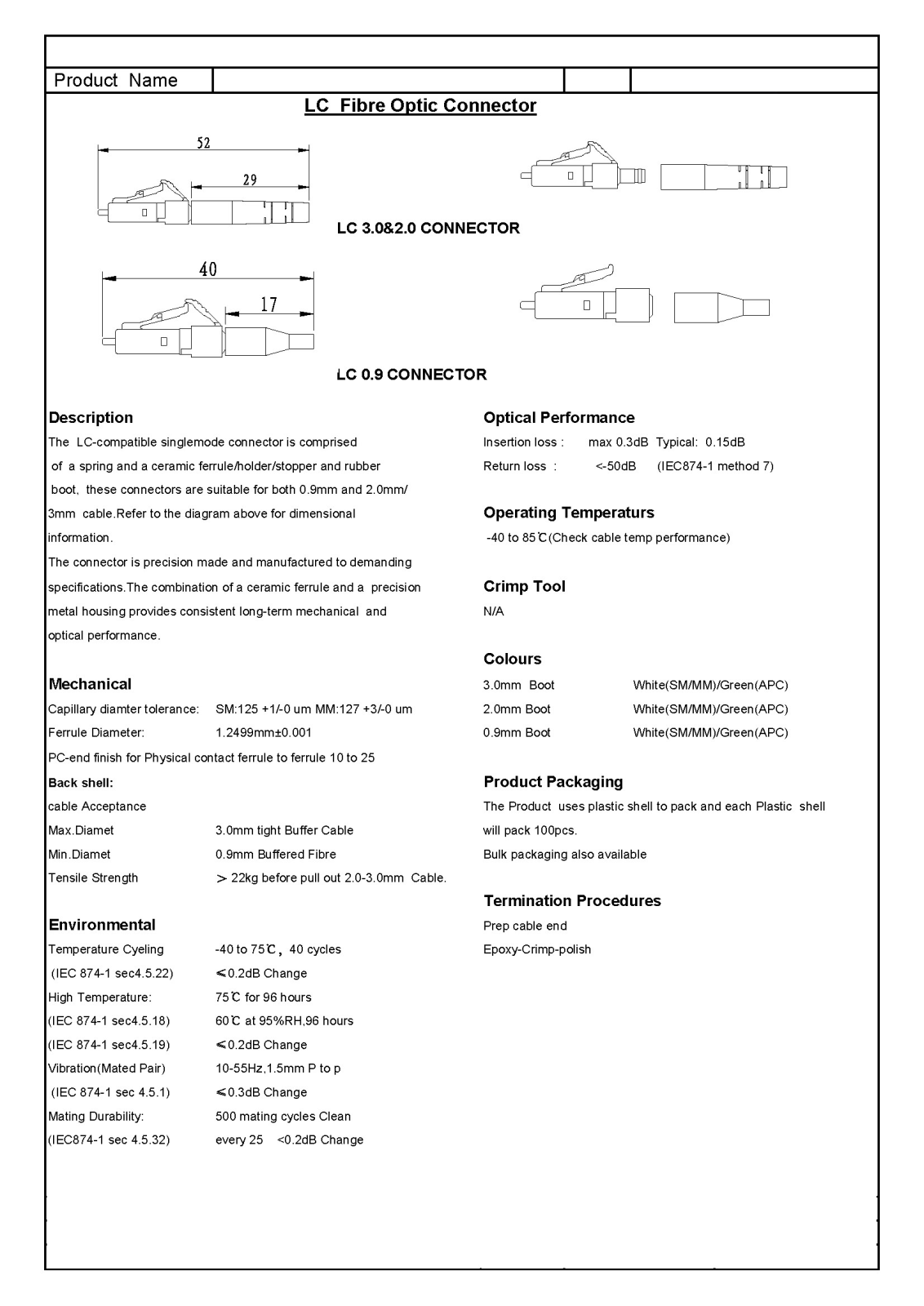 Datasheet LWL STECKER LC Datasheet (FREI) - ManualMachine.com