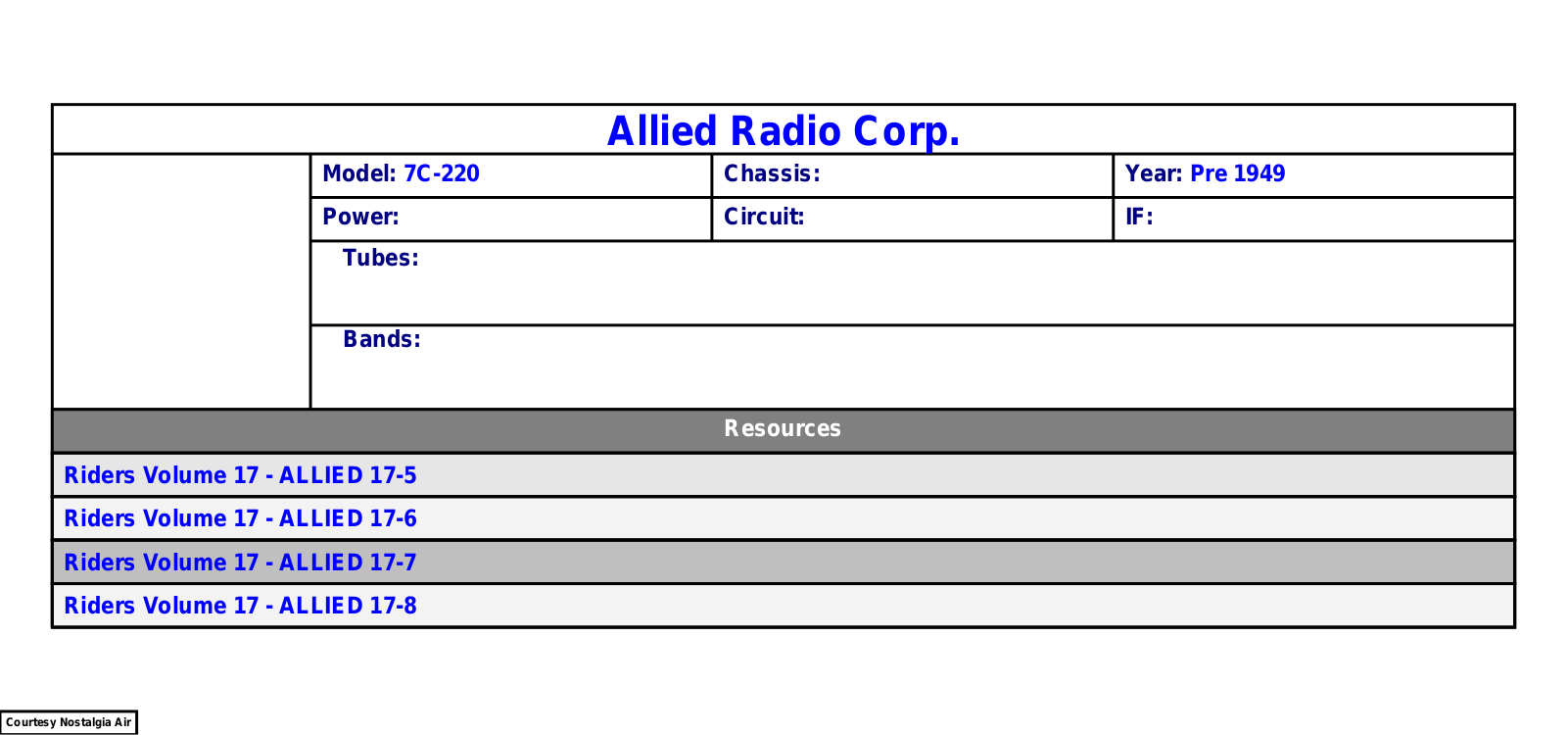 Allied Radio 7C220 Schematic - ManualMachine.com