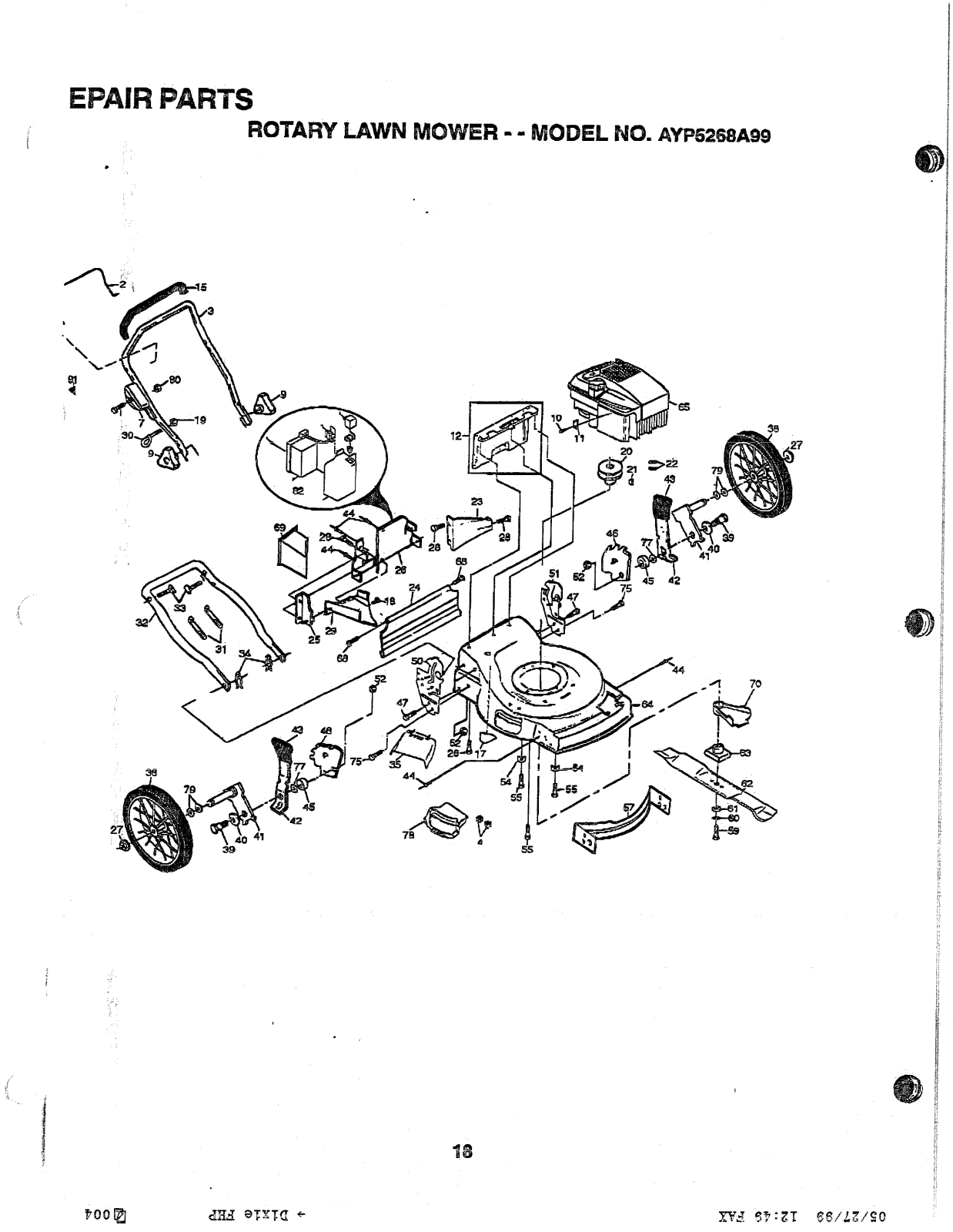 AYP AYP5268A99 Parts List