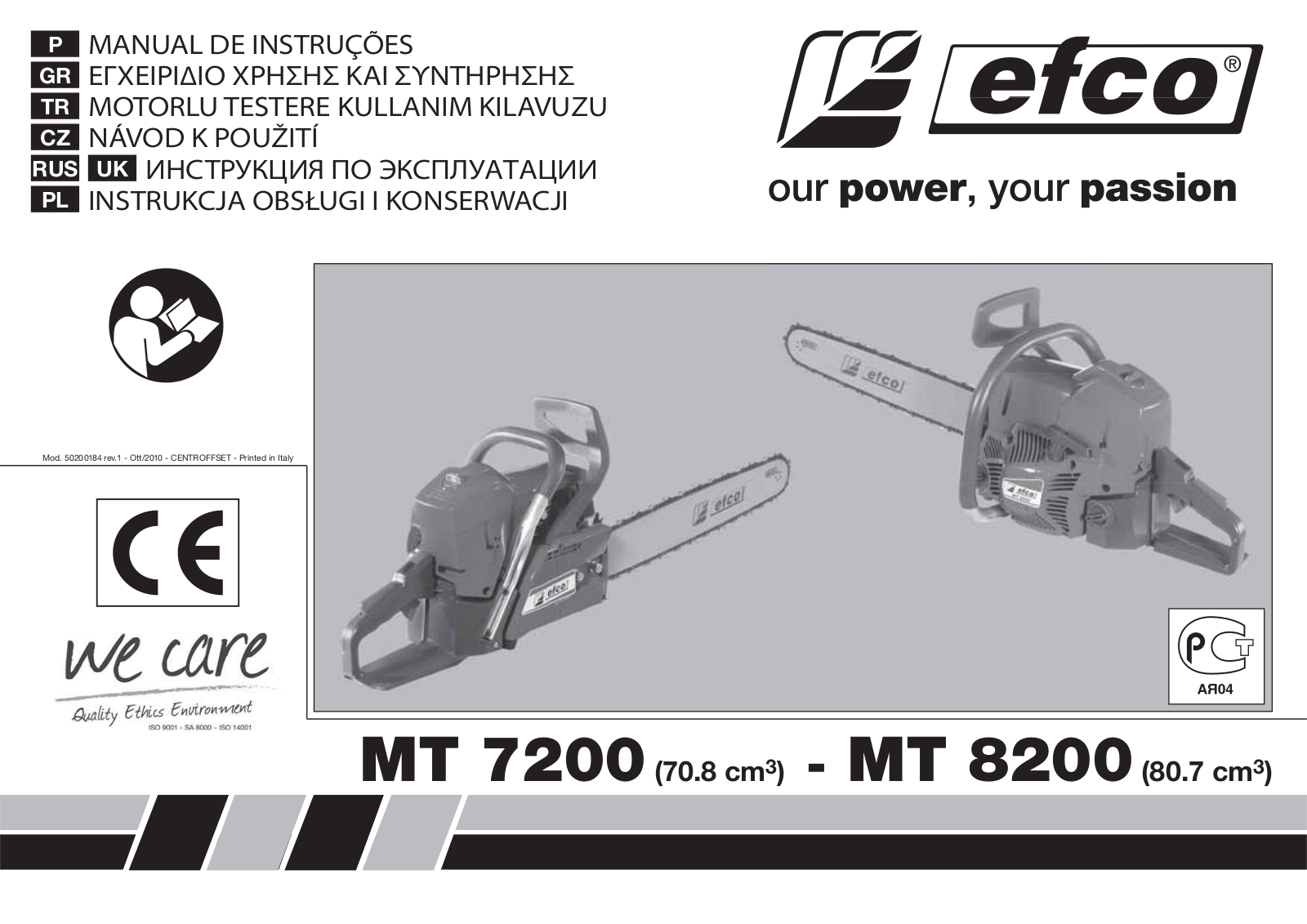 Efco MT 7200, MT 8200 User Manual