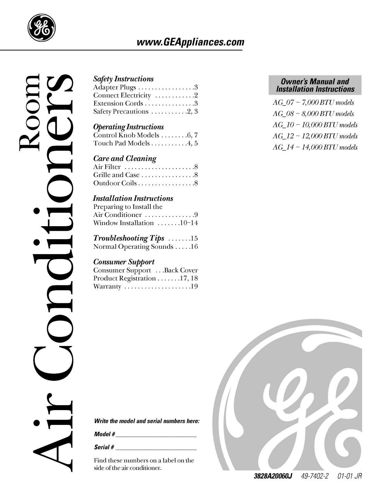 LG AGD14AA User Manual