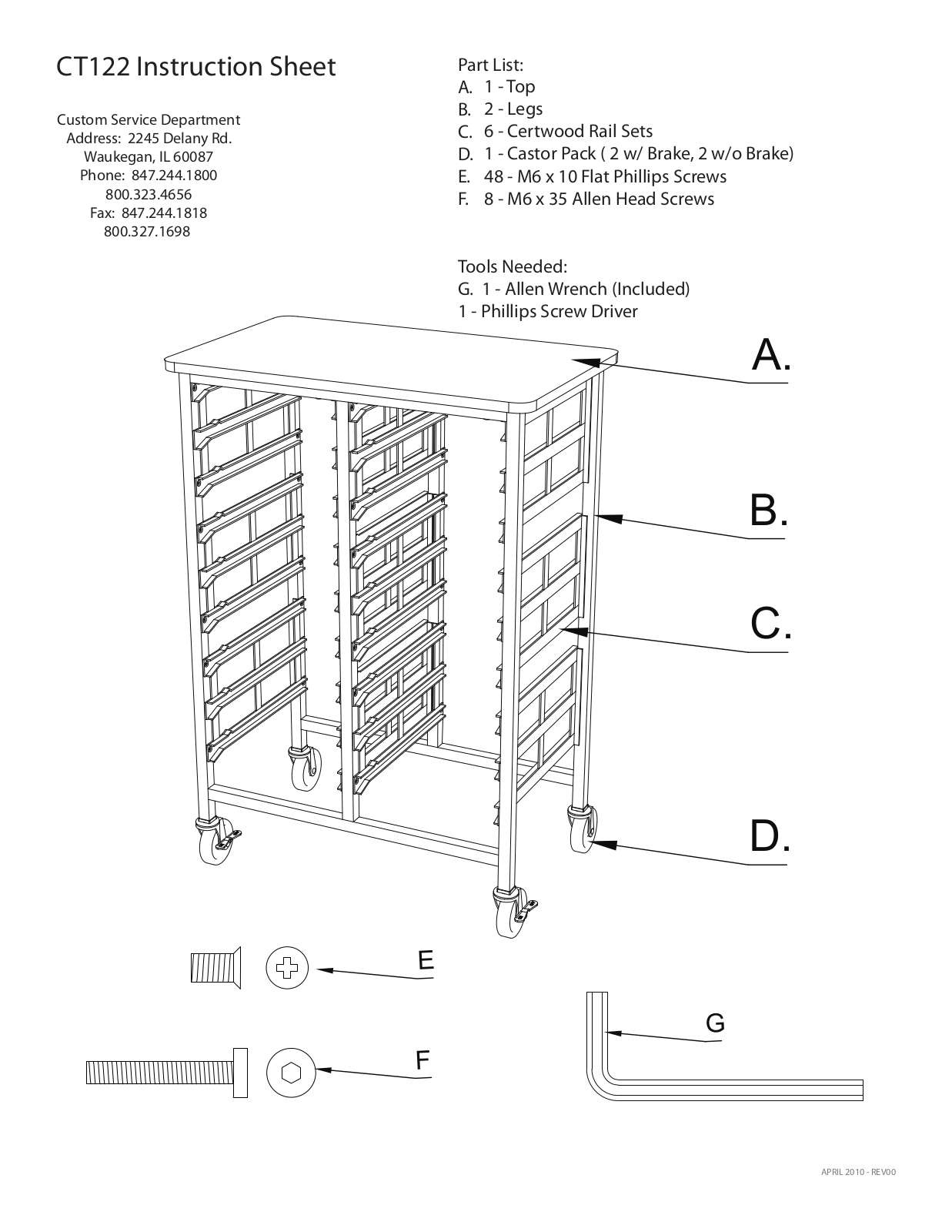 H. Wilson CT122 Assembly Instruction