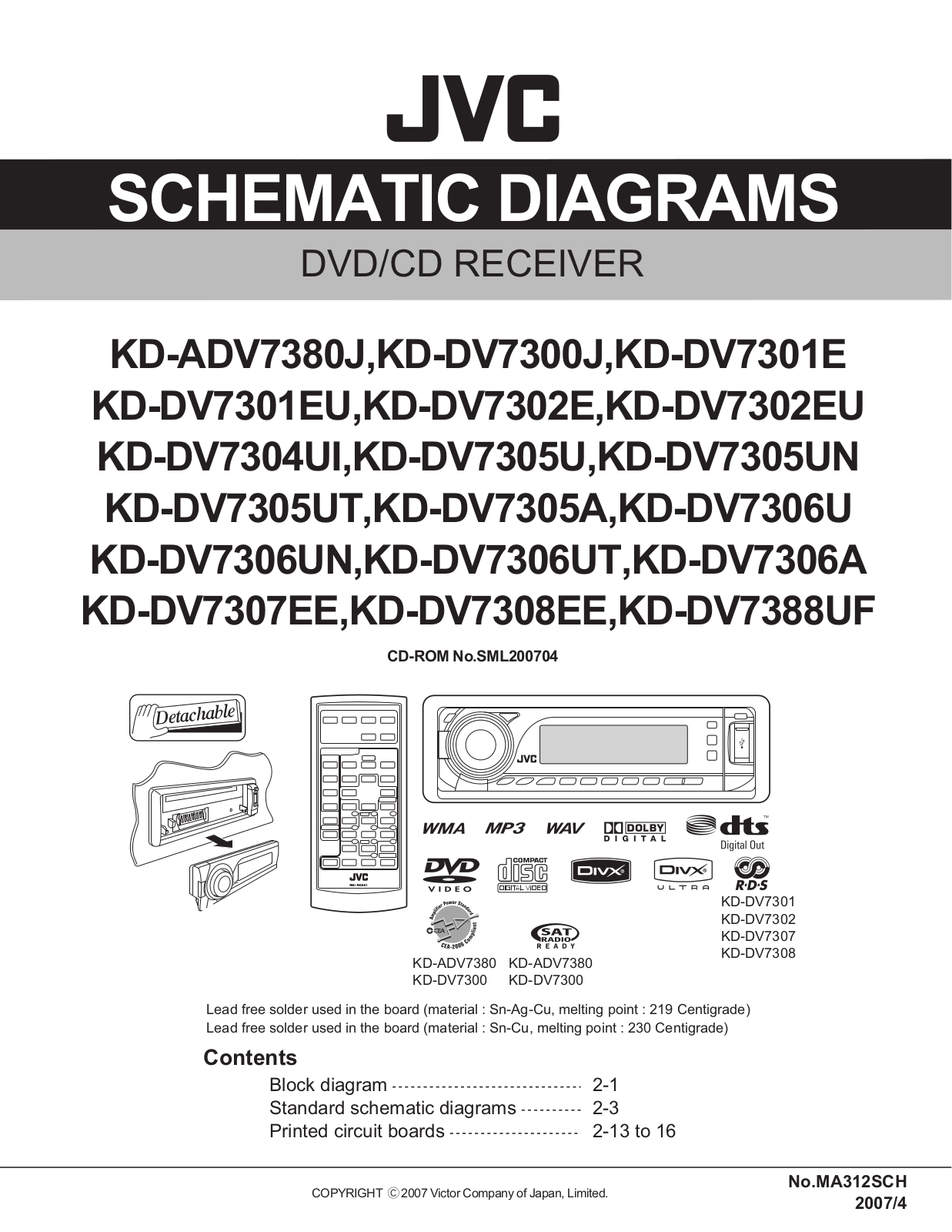 JVC KD-ADV7380J, KD-DV7300J, KD-DV7301E, KD-DV7301EU, KD-DV7302E Service Manual