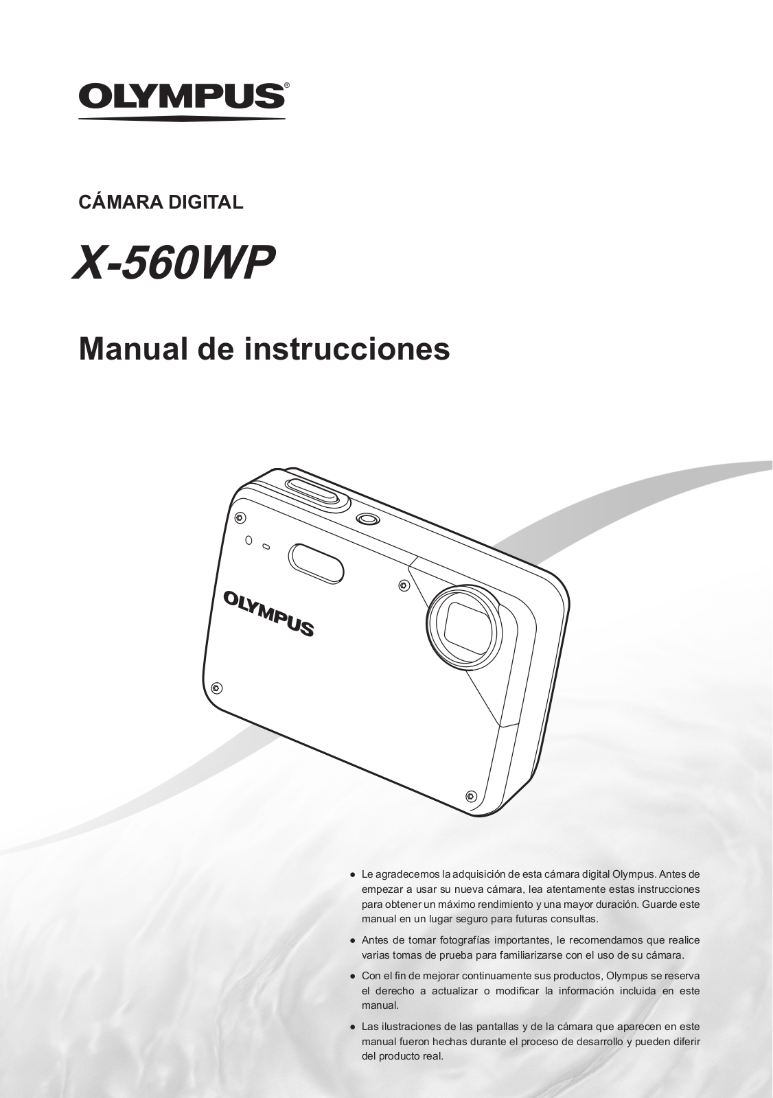 Olympus X-560WP - Digital Camera - Compact Manual De Instrucciones