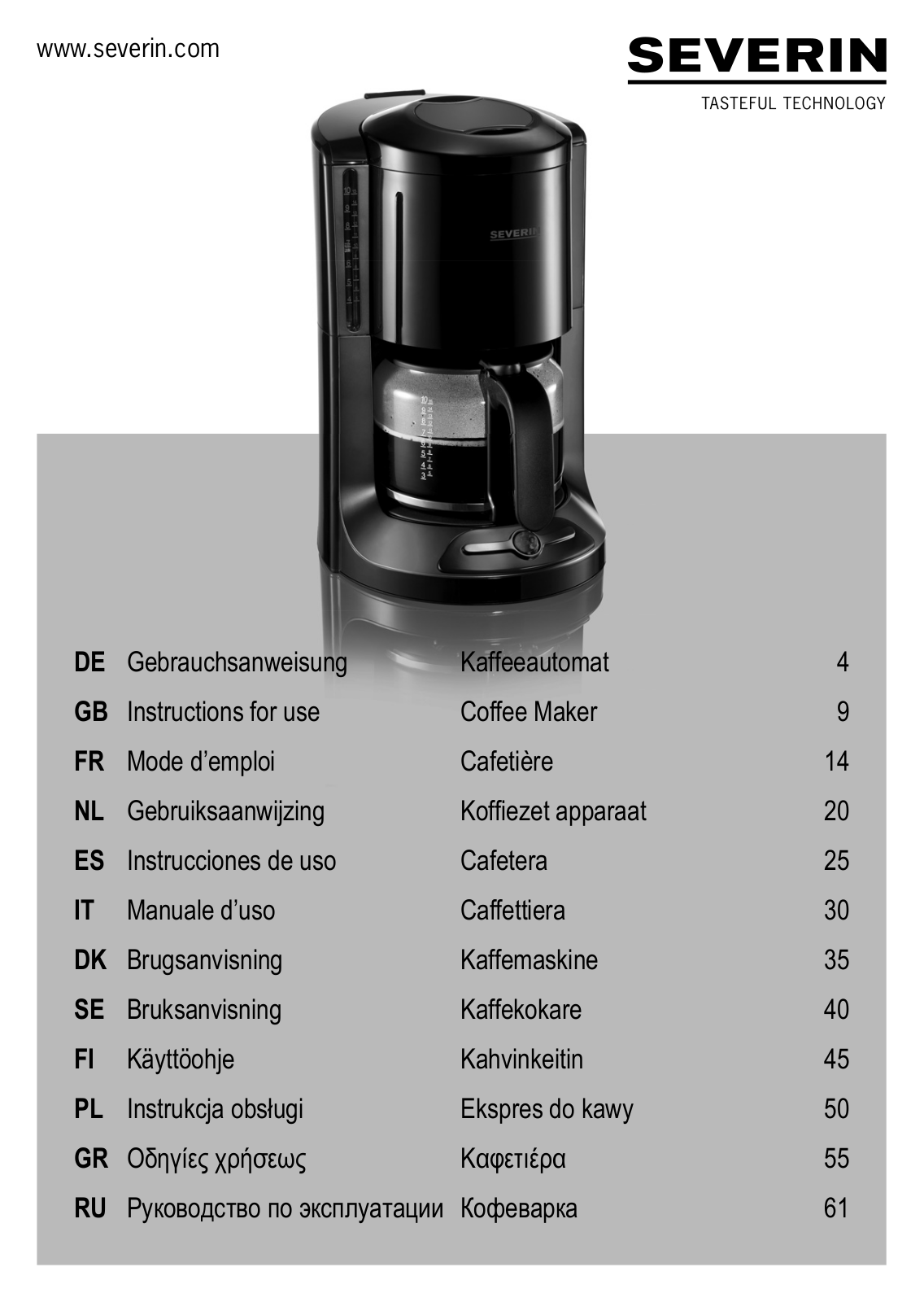 Severin KA 4177, KA 4178 User Manual