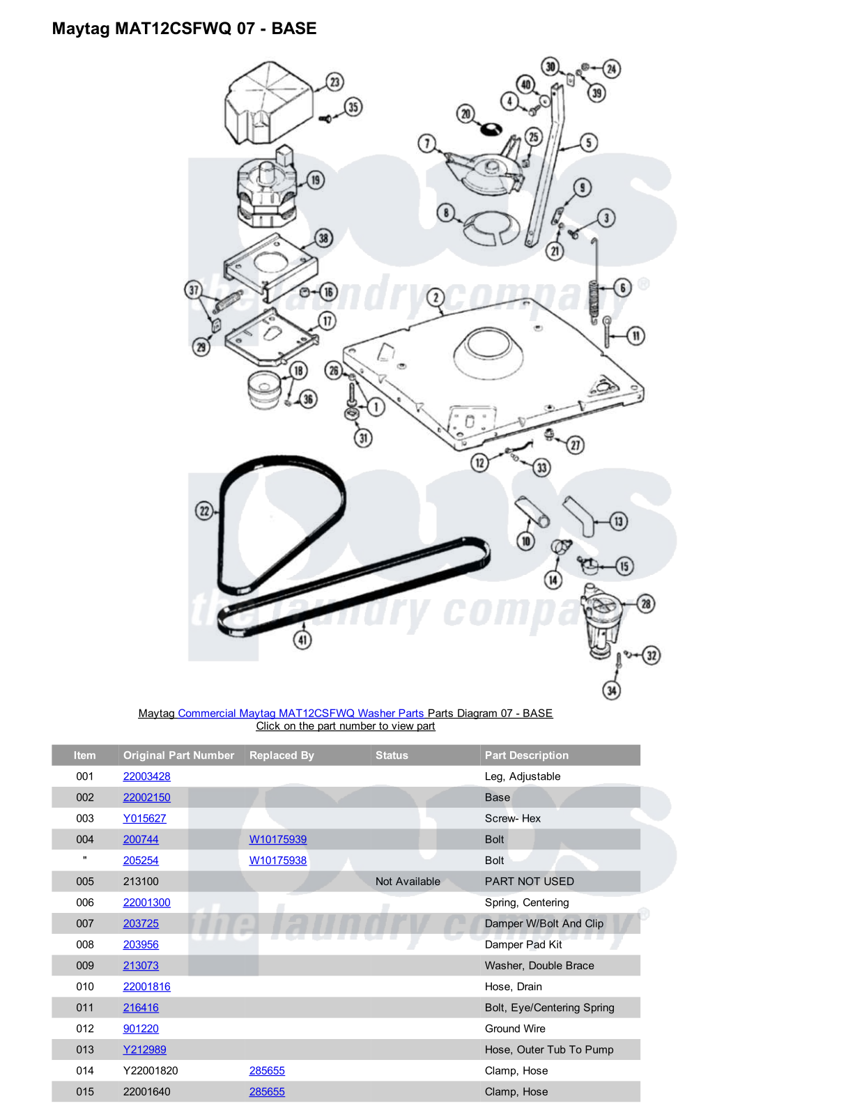 Maytag MAT12CSFWQ Parts Diagram