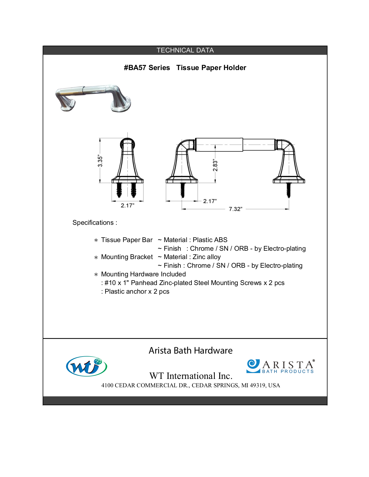 ARISTA WTIN1054 Specifications - ManualMachine.com
