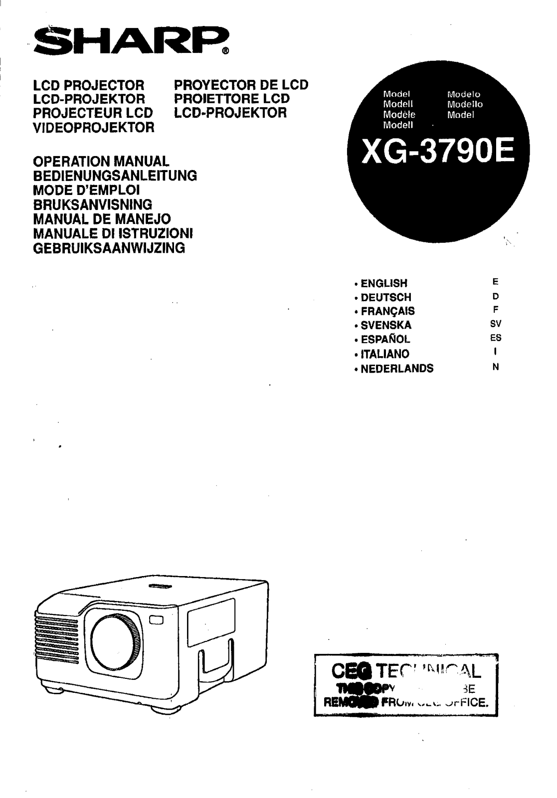 Sharp XG3790E User Manual