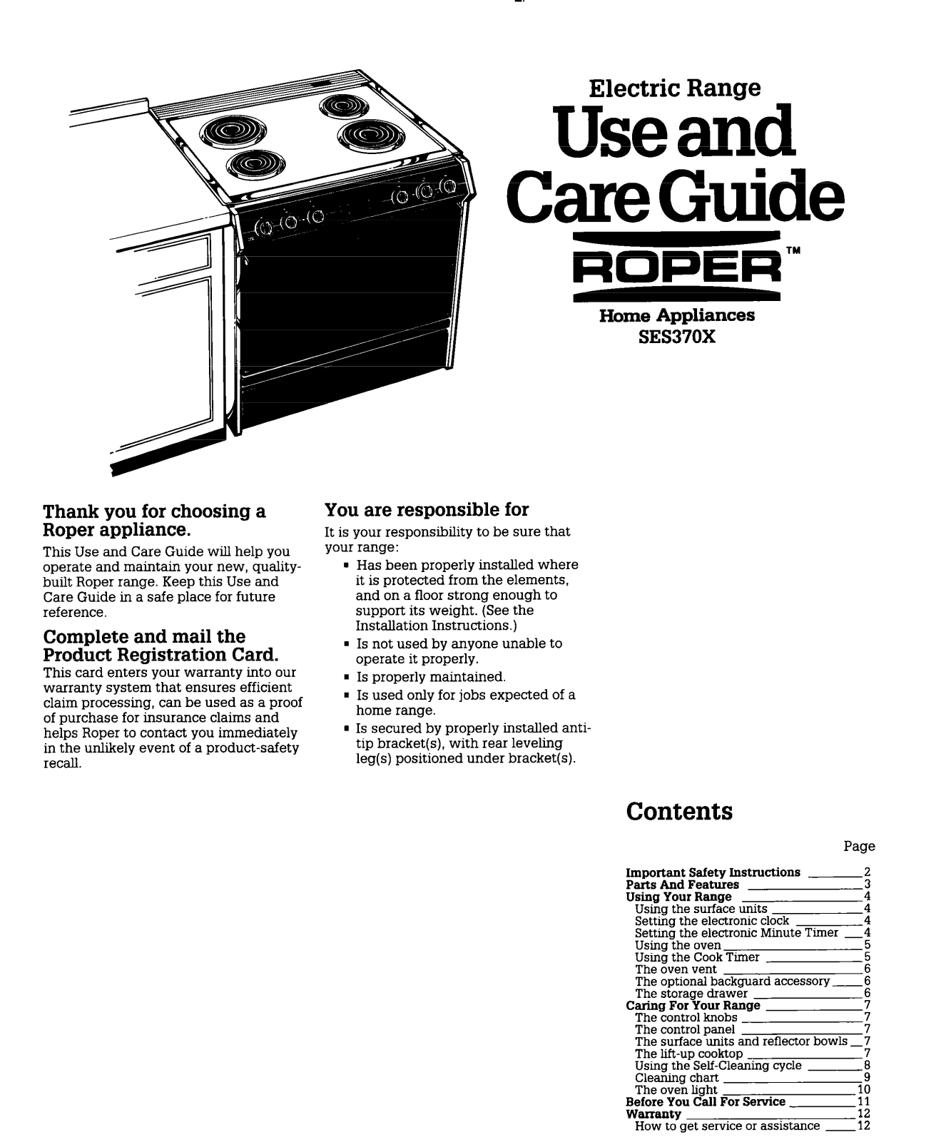 Roper SES370X Owner's Manual - ManualMachine.com