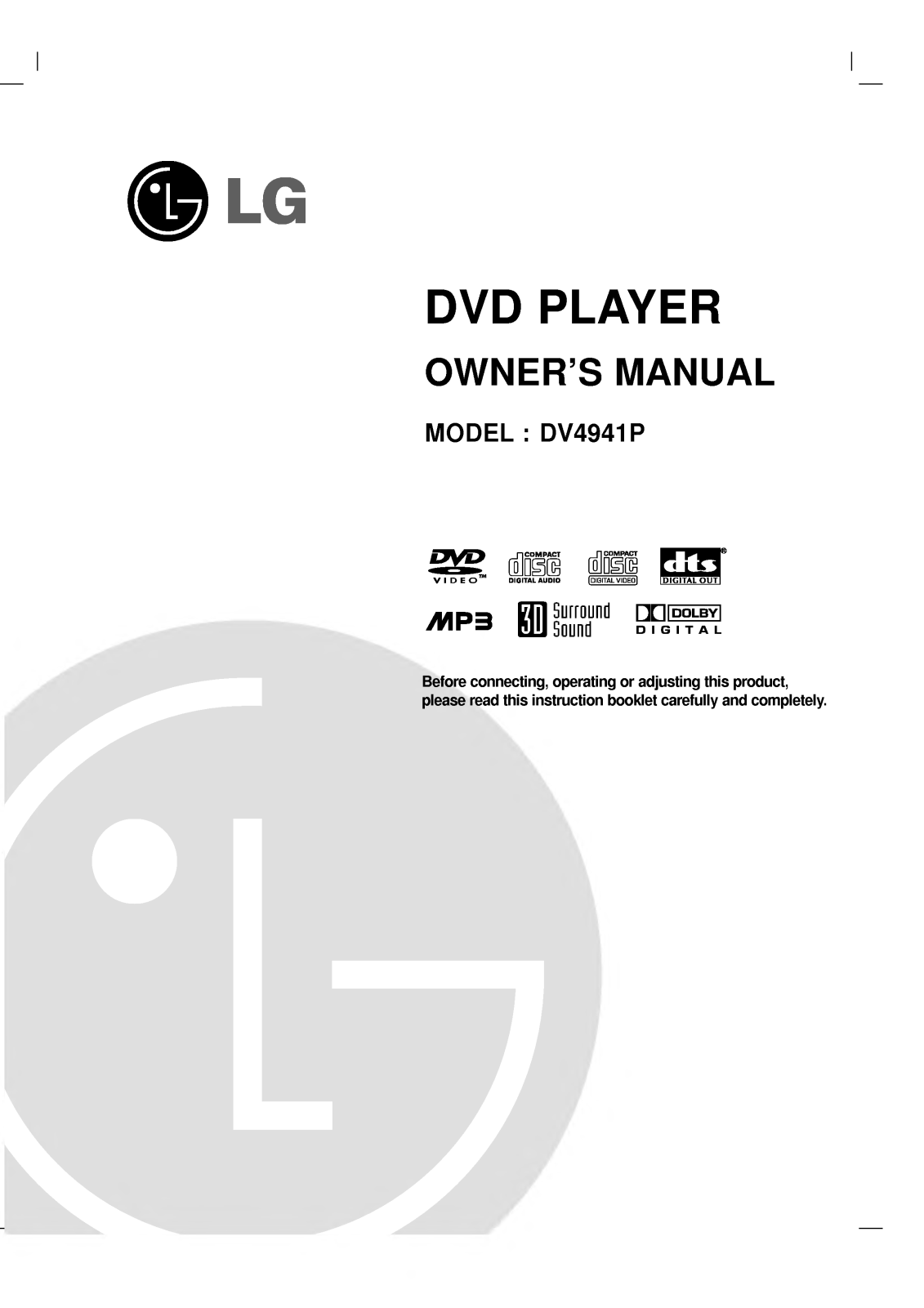 LG DV4941P User Manual