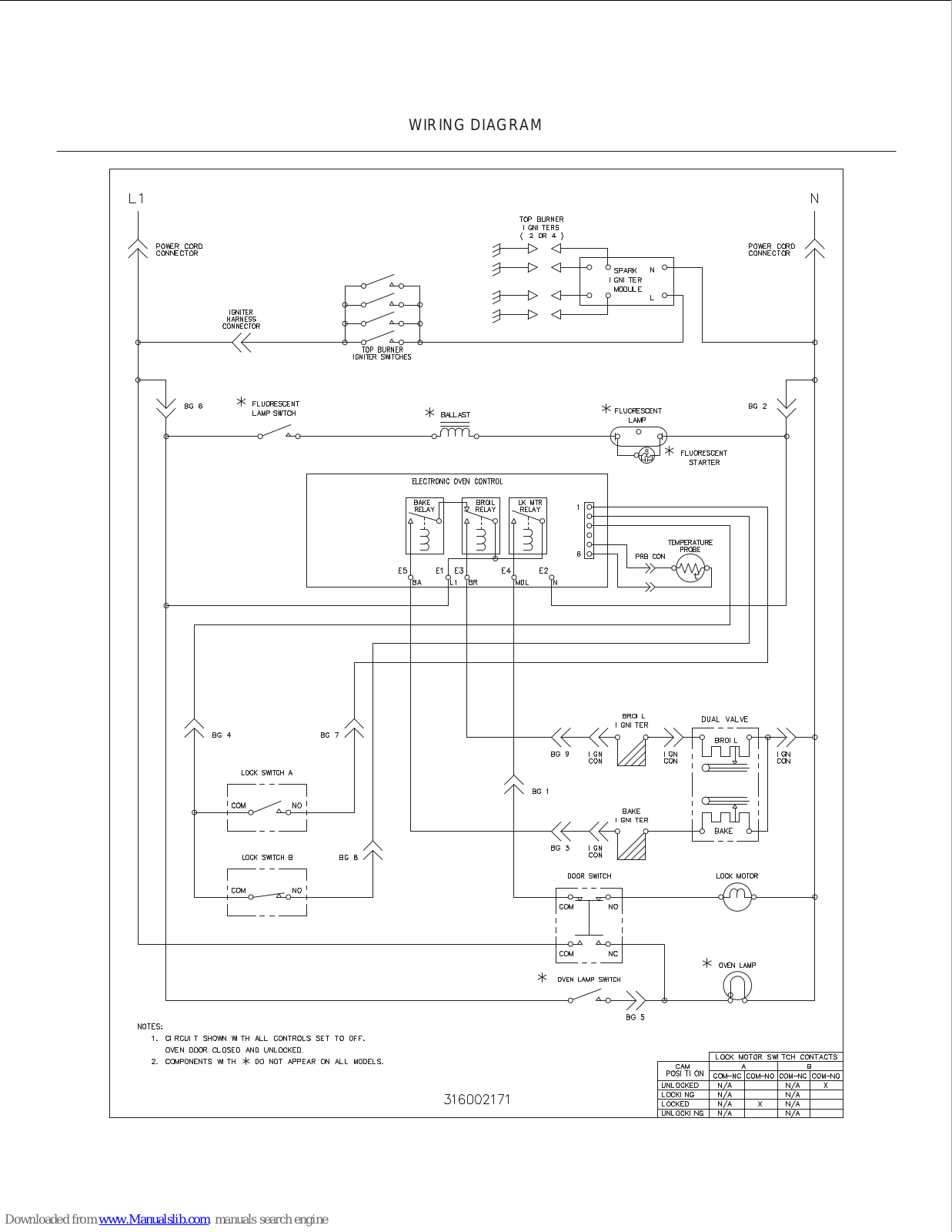 Frigidaire FGF375CHSC Wiring Diagram