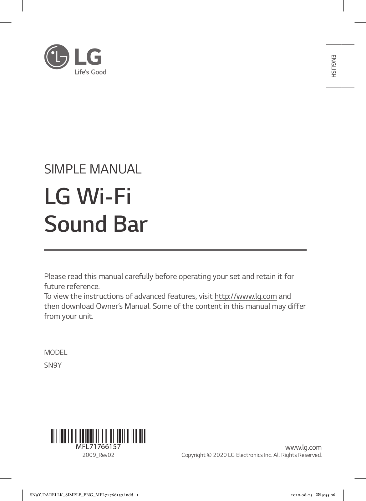 LG SN9Y User Guide