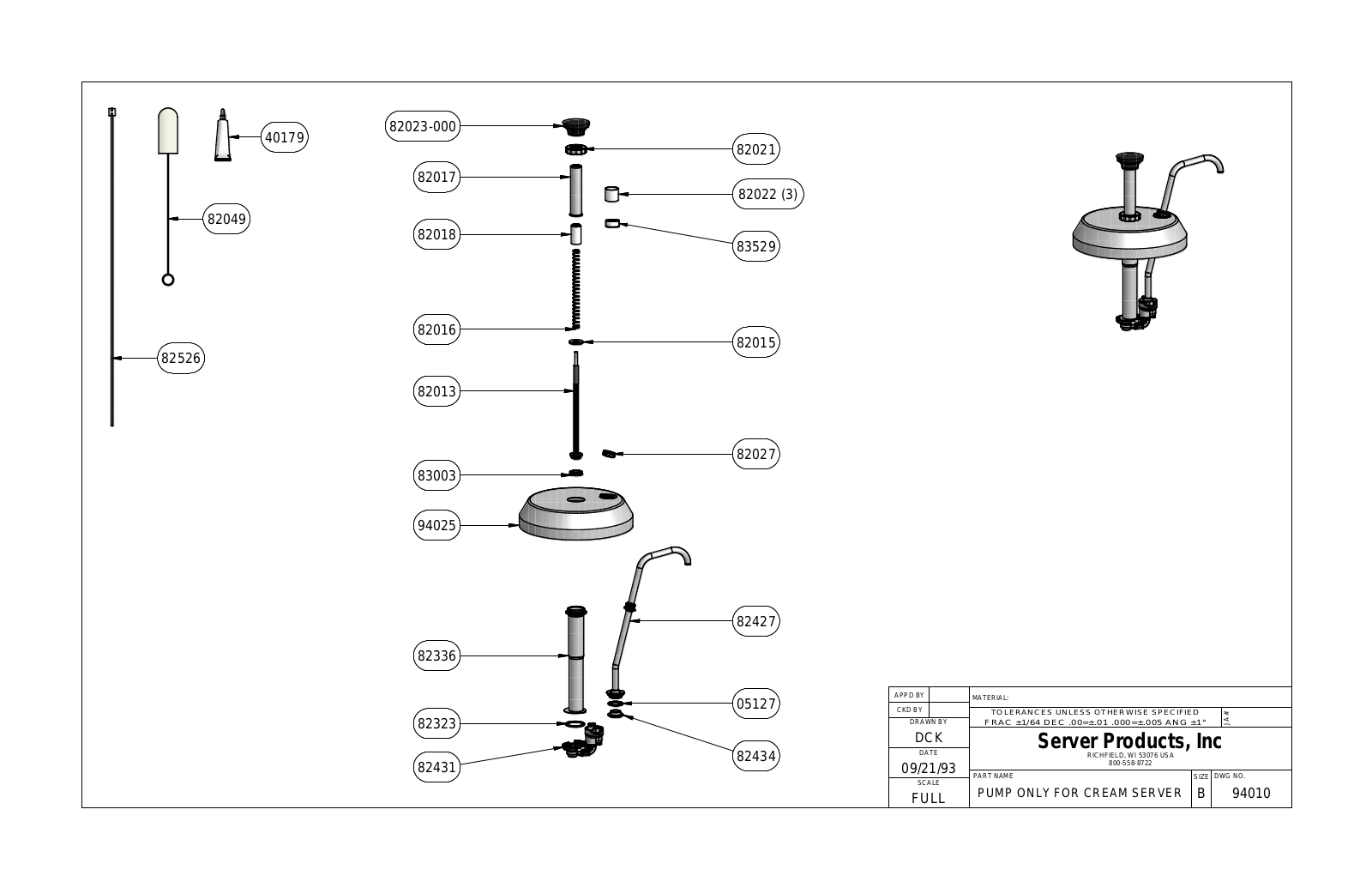 Server 94000 Parts List