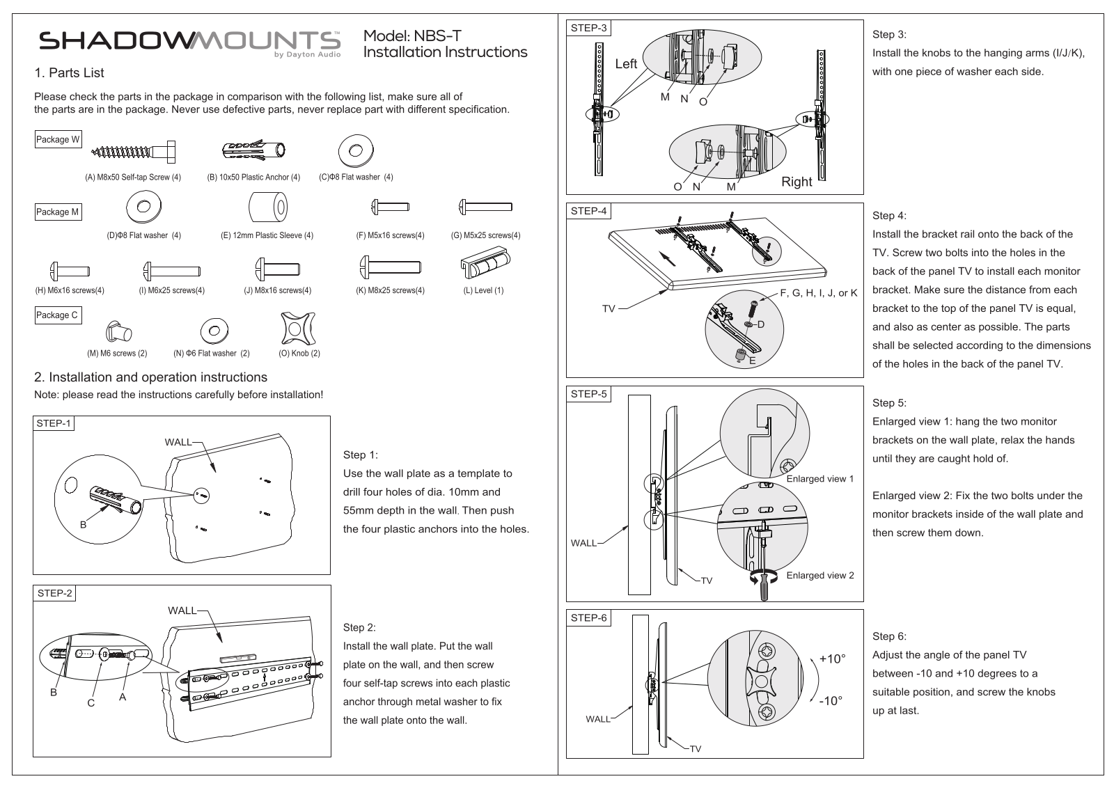 Dayton NBS-T Installation Manual