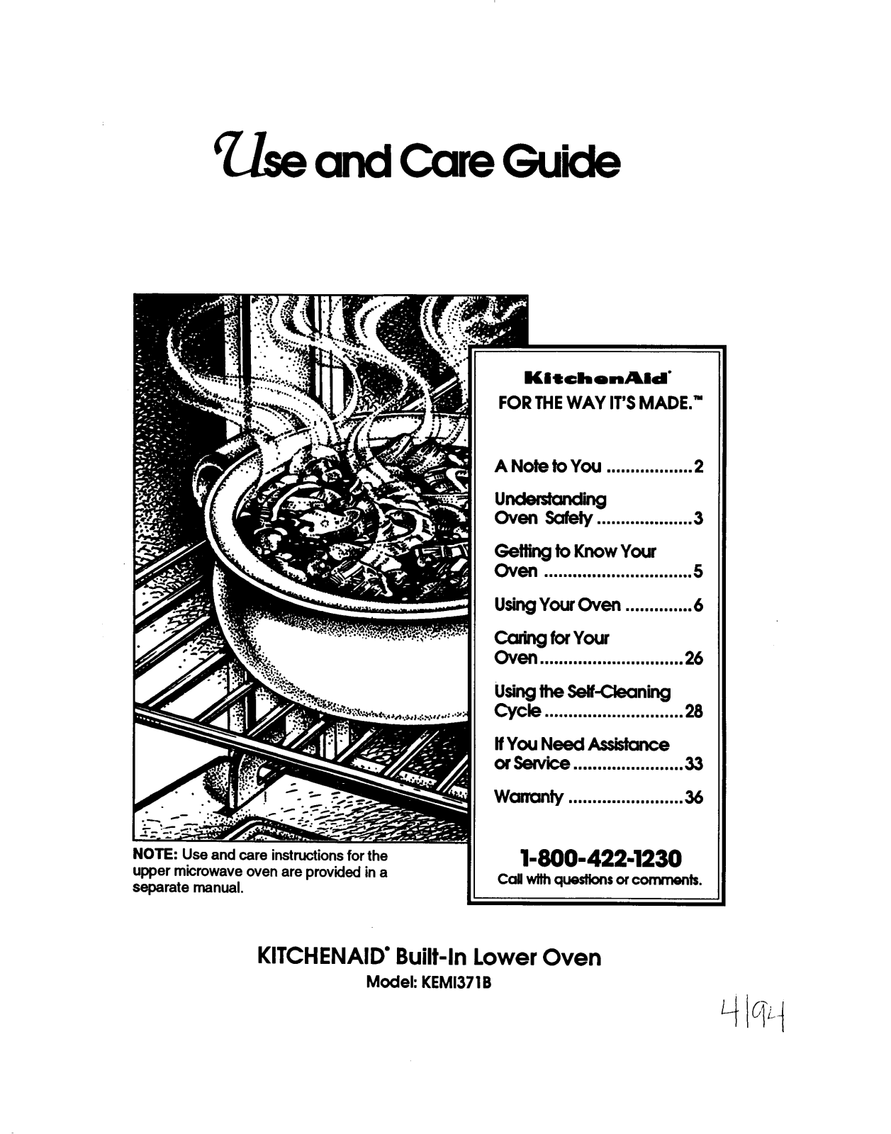 KitchenAid KEMI371B User Manual