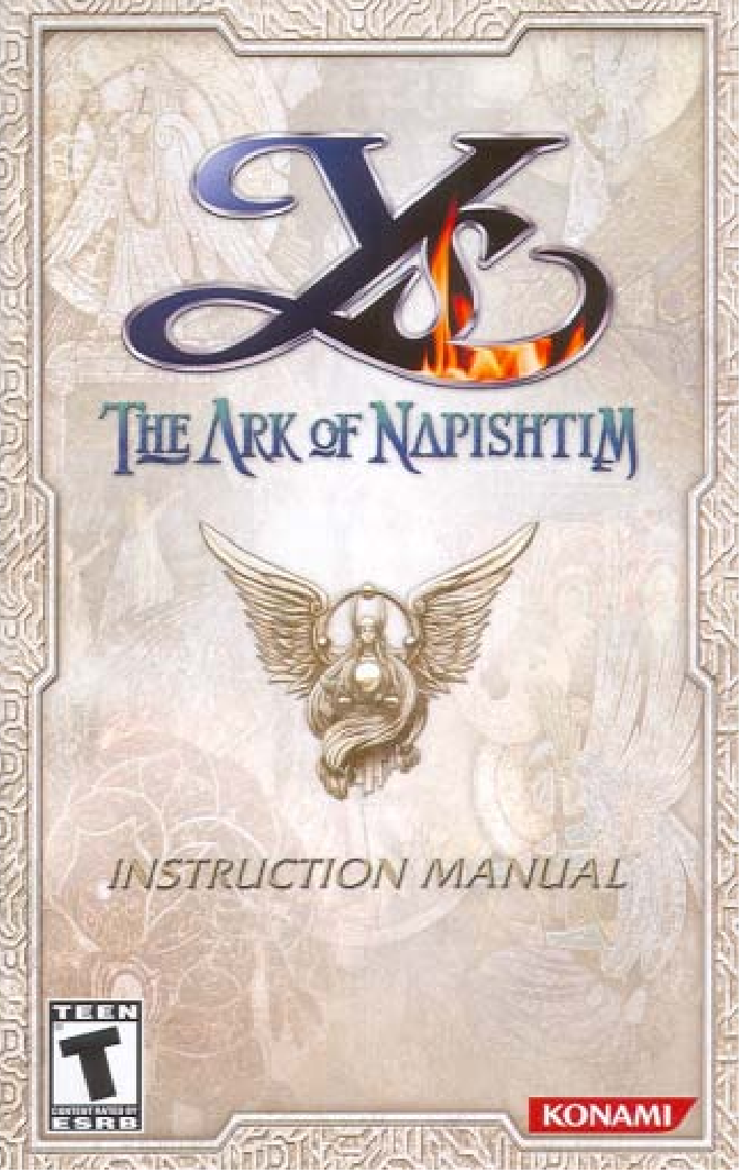 Games PS2 YS-THE ARK OF NAPISHTIM User Manual
