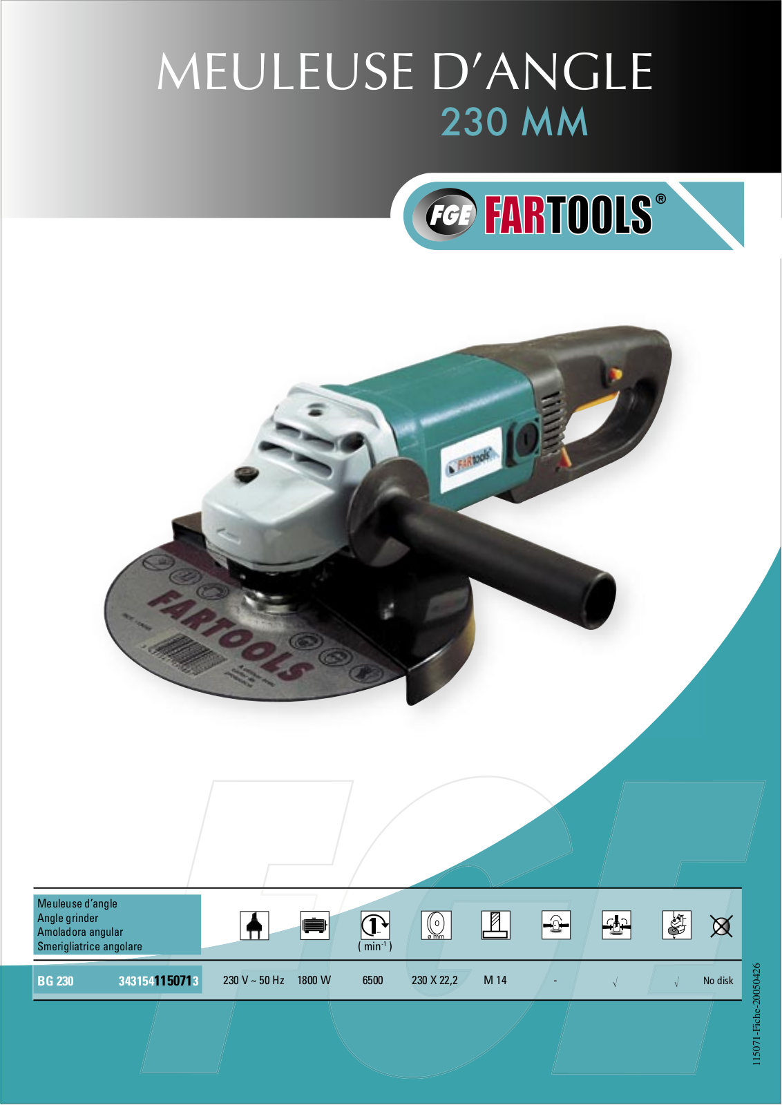 FARTOOLS BG 230 User Manual