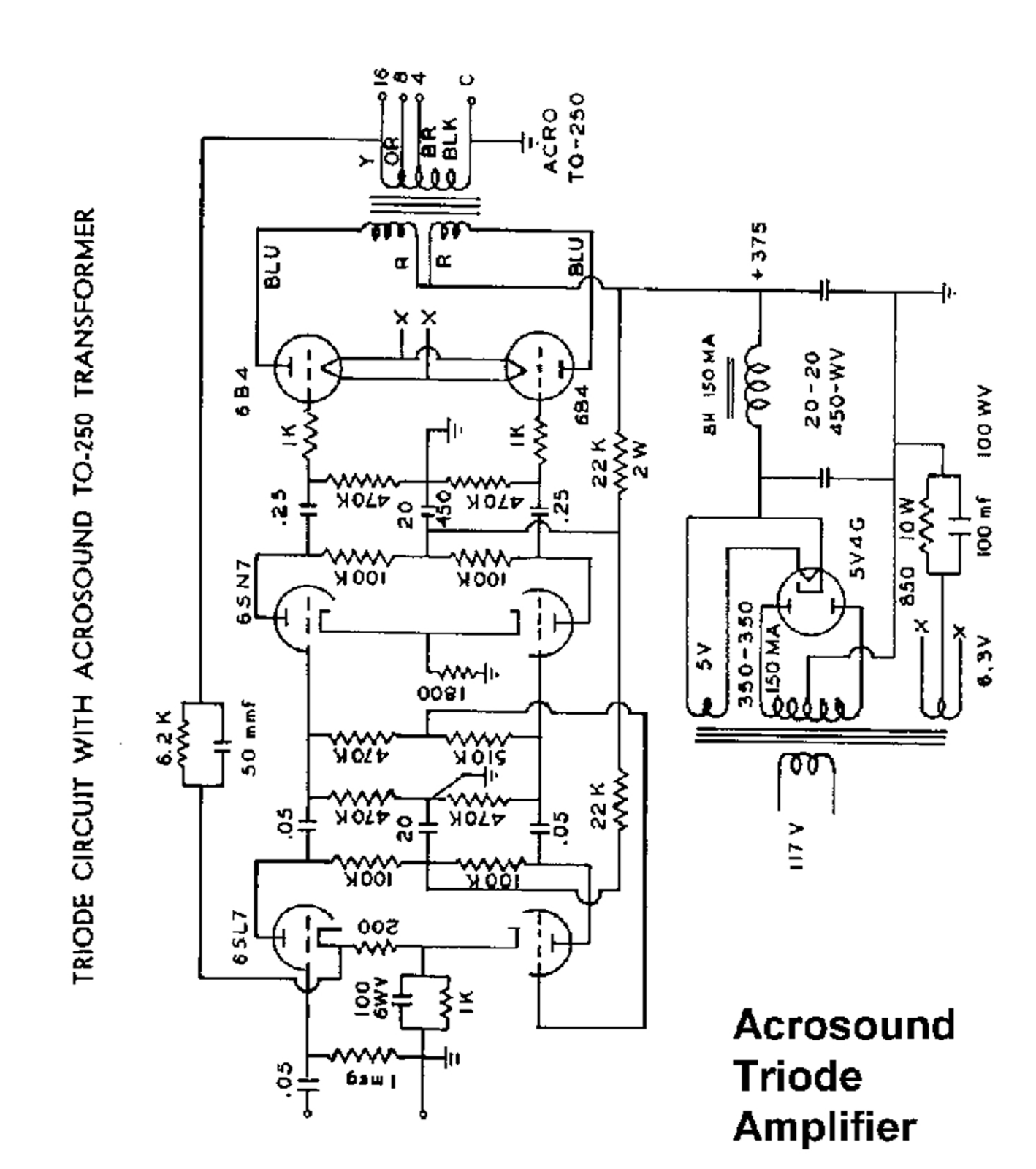 Acrosound TO-250 Schematic