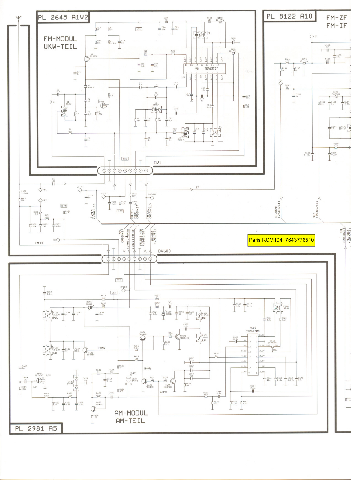 Blaupunkt RCM104 Schematics