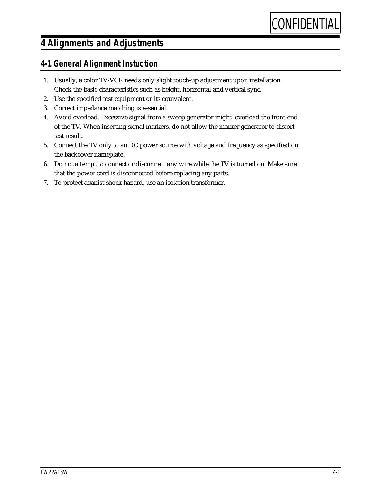 Samsung LW22A13WX Alignments and Adjustments E 07