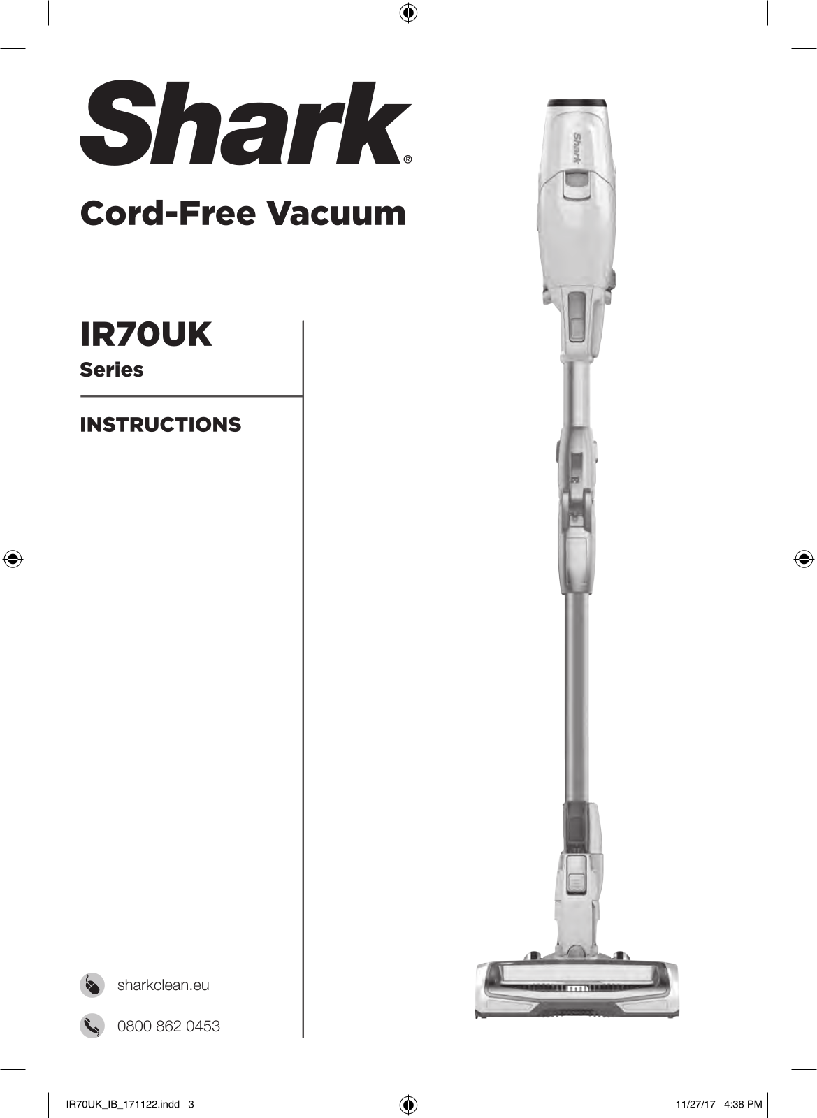 Shark IR70UK Instruction manual