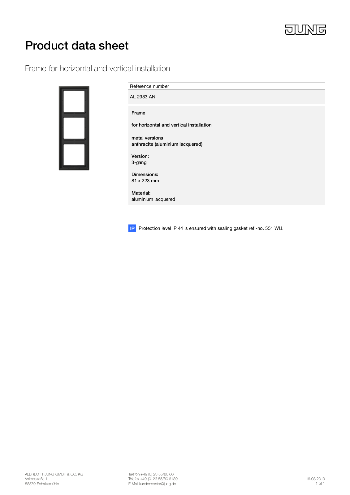 Jung AL 2983 AN User Manual