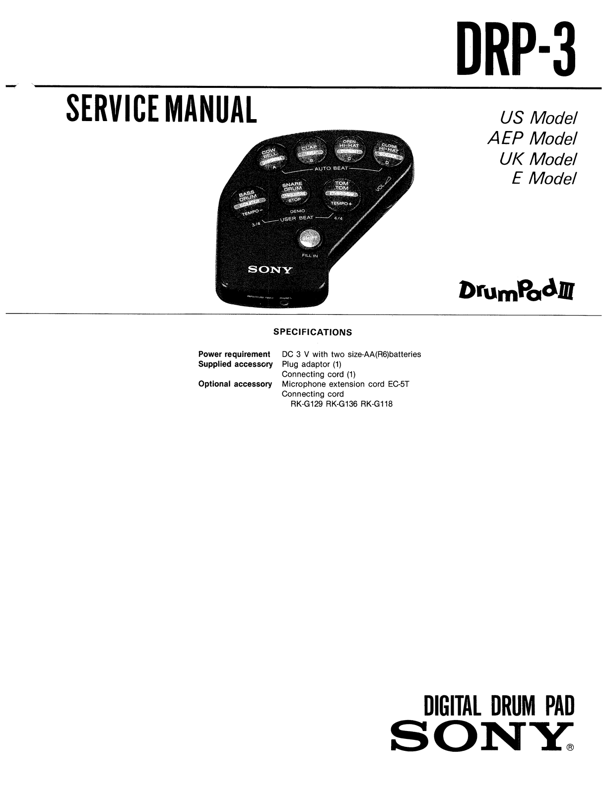 Sony DRP-3 Service manual