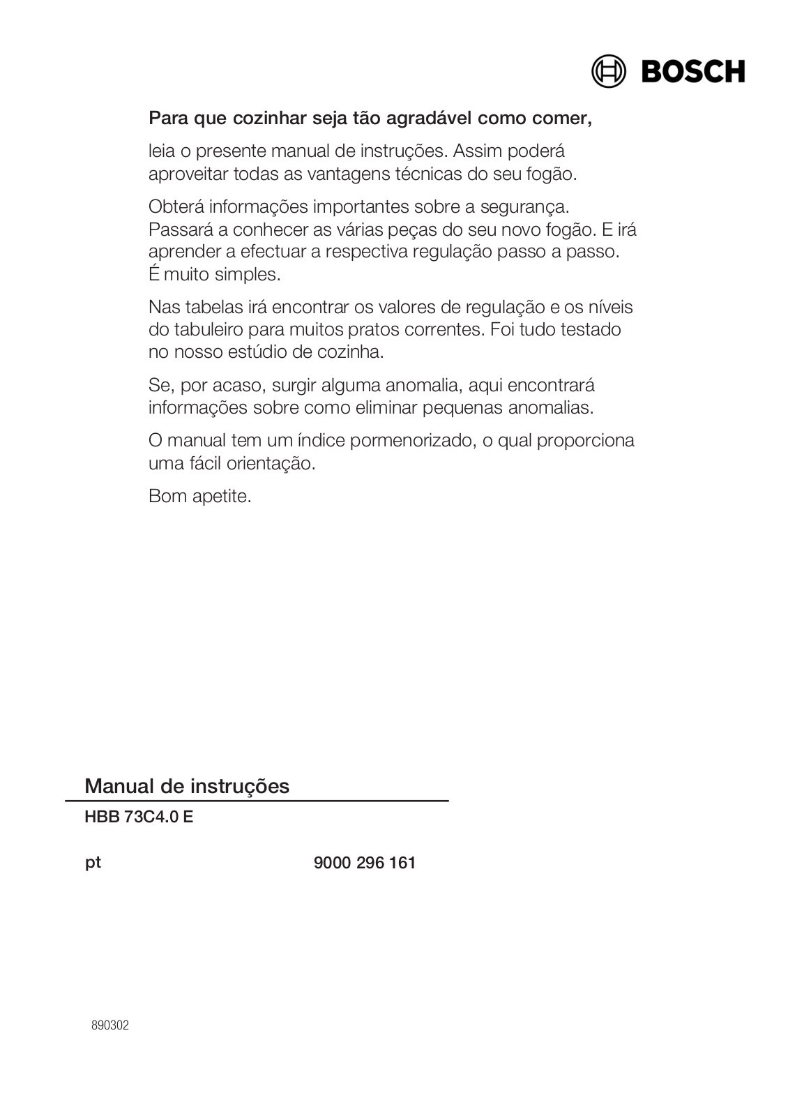 Bosch HBB73C450E User Manual