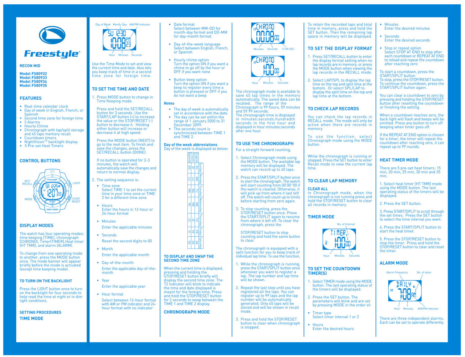 Freestyle FS80935, FS80932, FS80934, FS80933 User Manual