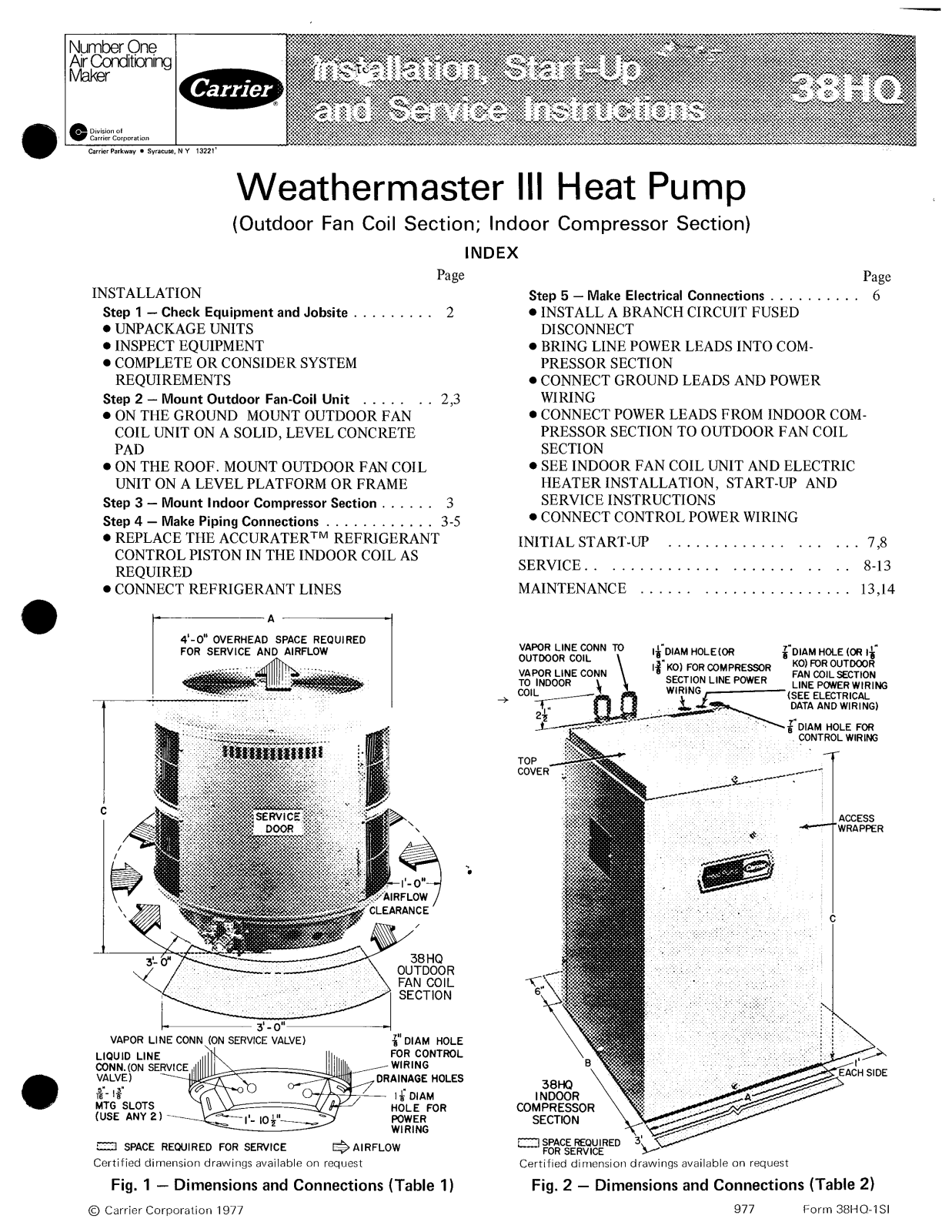 Carrier 38HQ User Manual