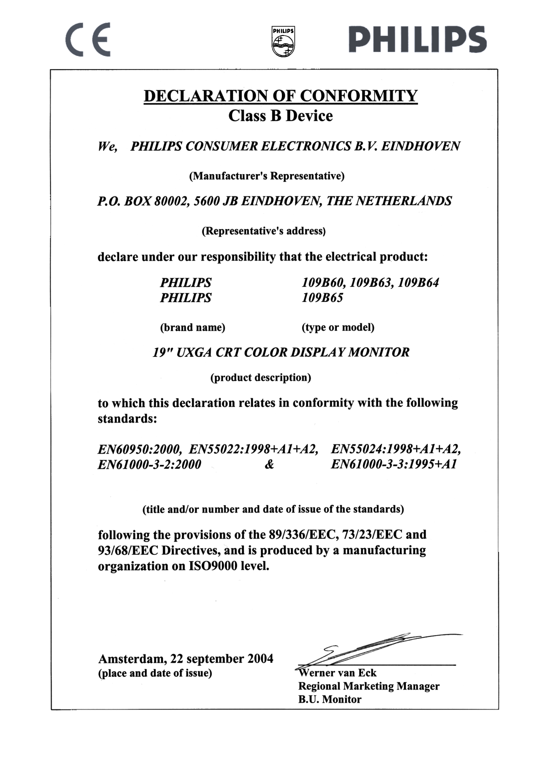 Philips LO9B63, LO9B60, LO9B64, LO9B65 User Manual - ManualMachine.com
