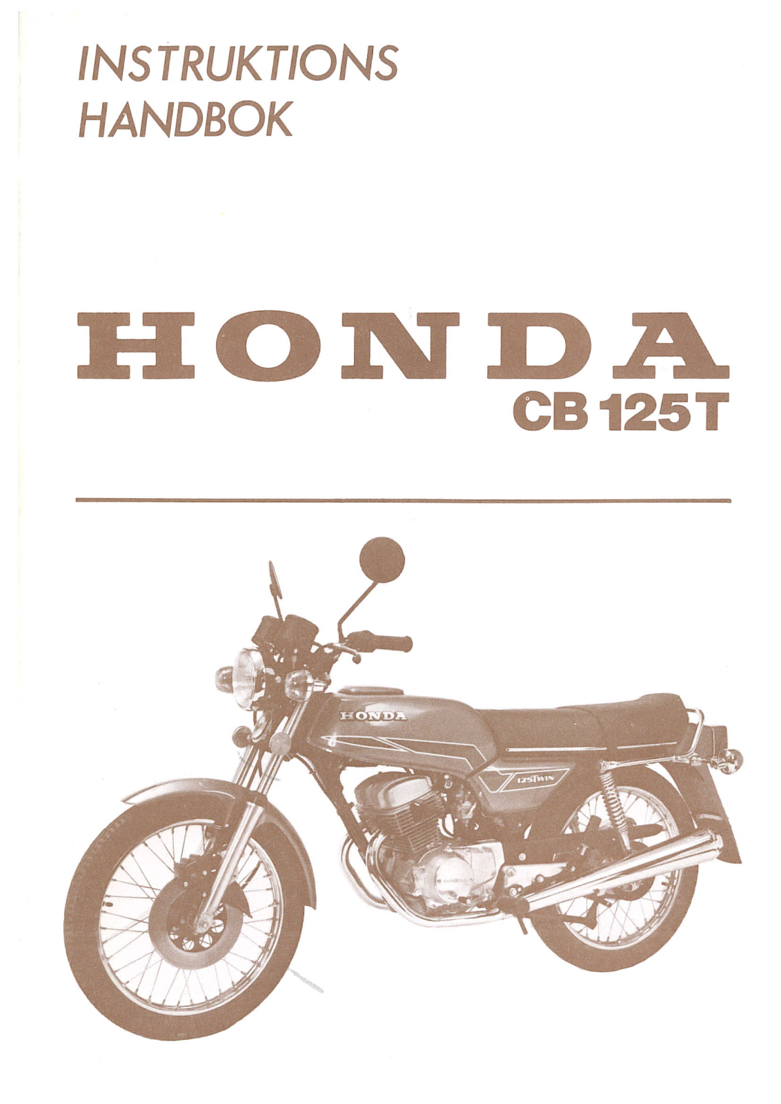 Honda CB 125 T User Manual