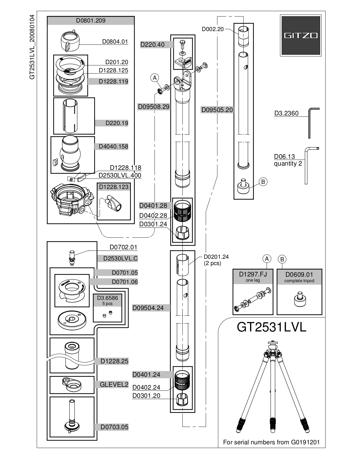 Gitzo GT2531LVL User Manual